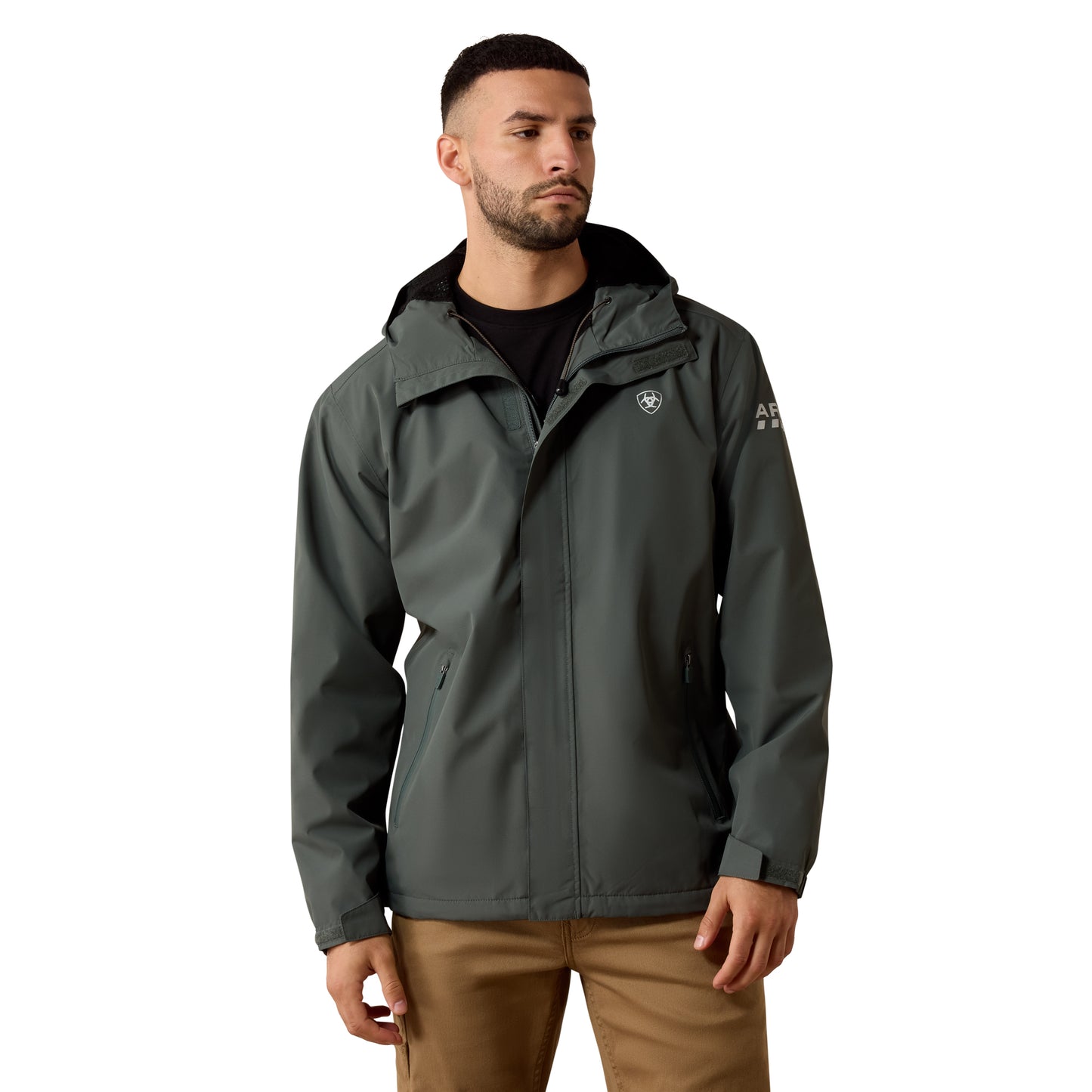 Ariat Mens Rebar Steel Green Stormshell Lightweight Waterproof Jacket 10079022