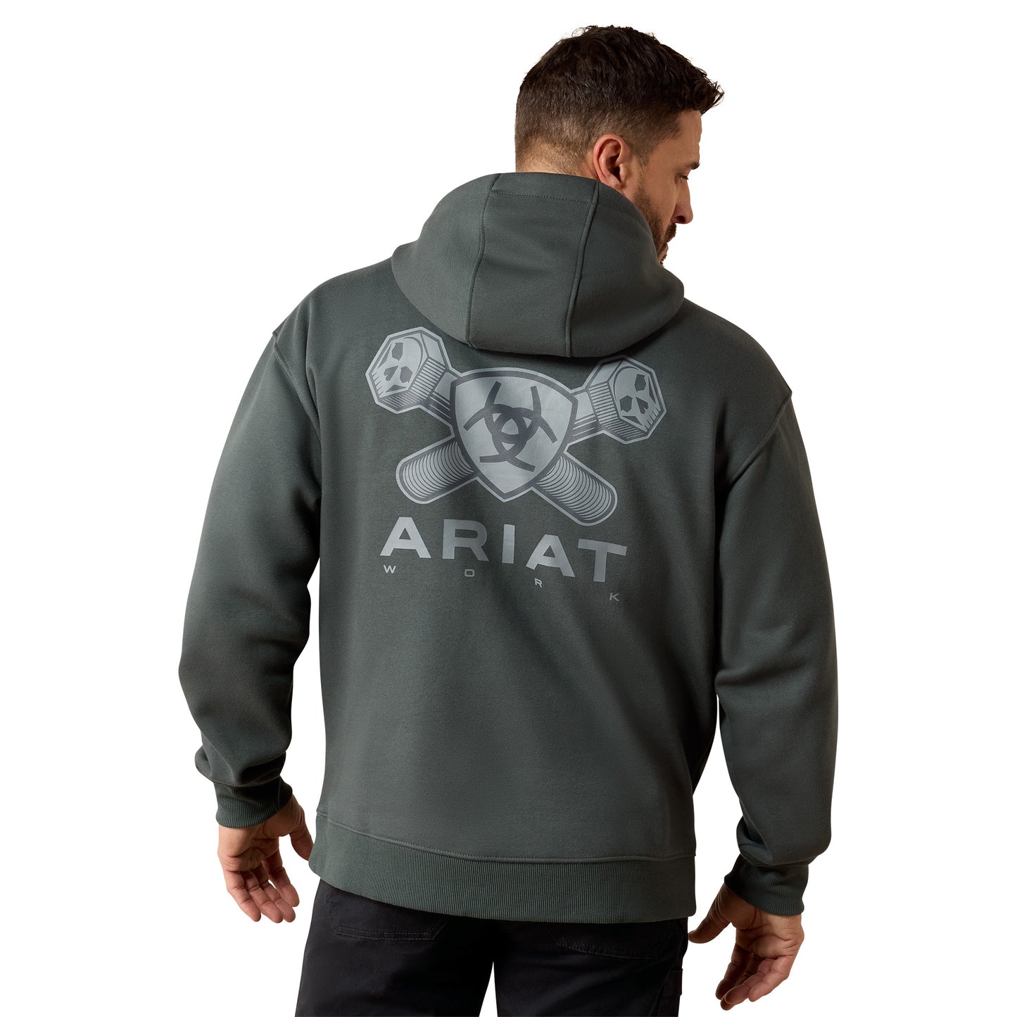Ariat Men's Rebar Steel Green Workman Bolt Hoodie 10079023
