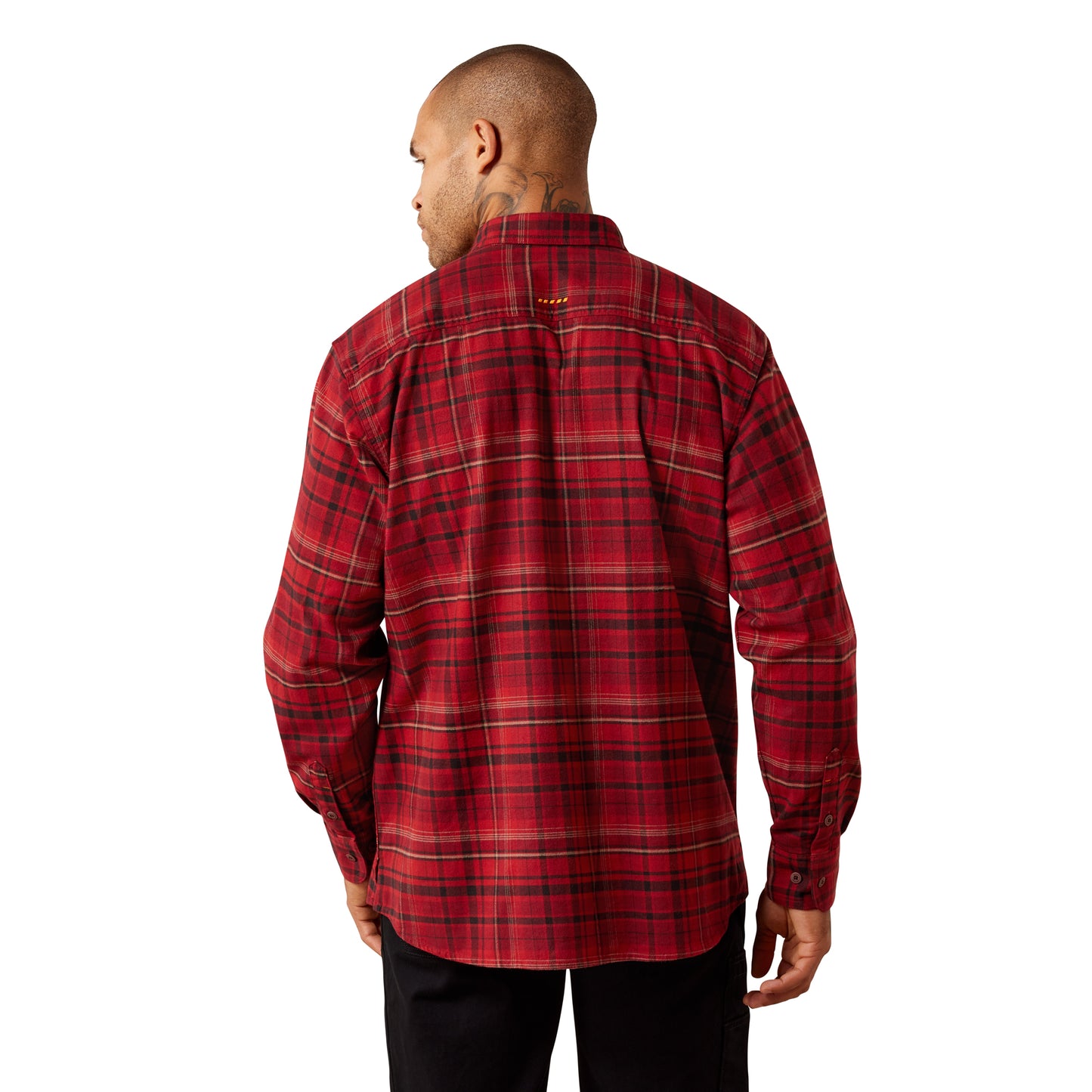 Ariat Men's Rebar Flannel DuraStretch Red Brick Work Shirt 10079032