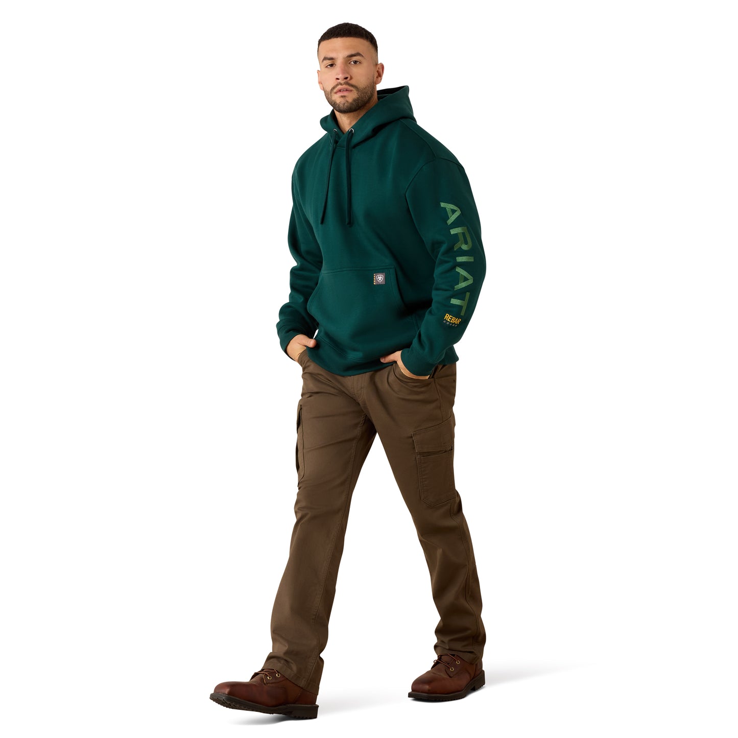 Ariat Men's Ponderosa Pine & Black Rebar Workman Graphic Hoodie 10079042