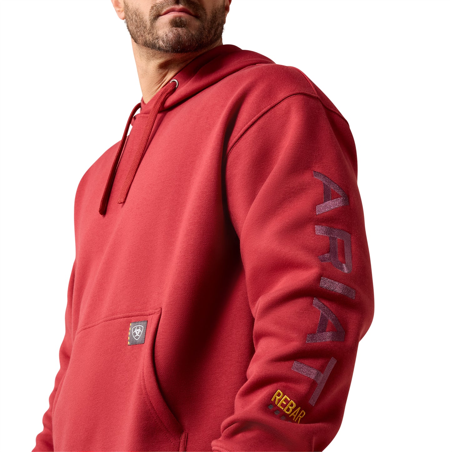 Ariat Men's Rebar Brick Red Burgundy Workman Graphic Hoodie 10079076