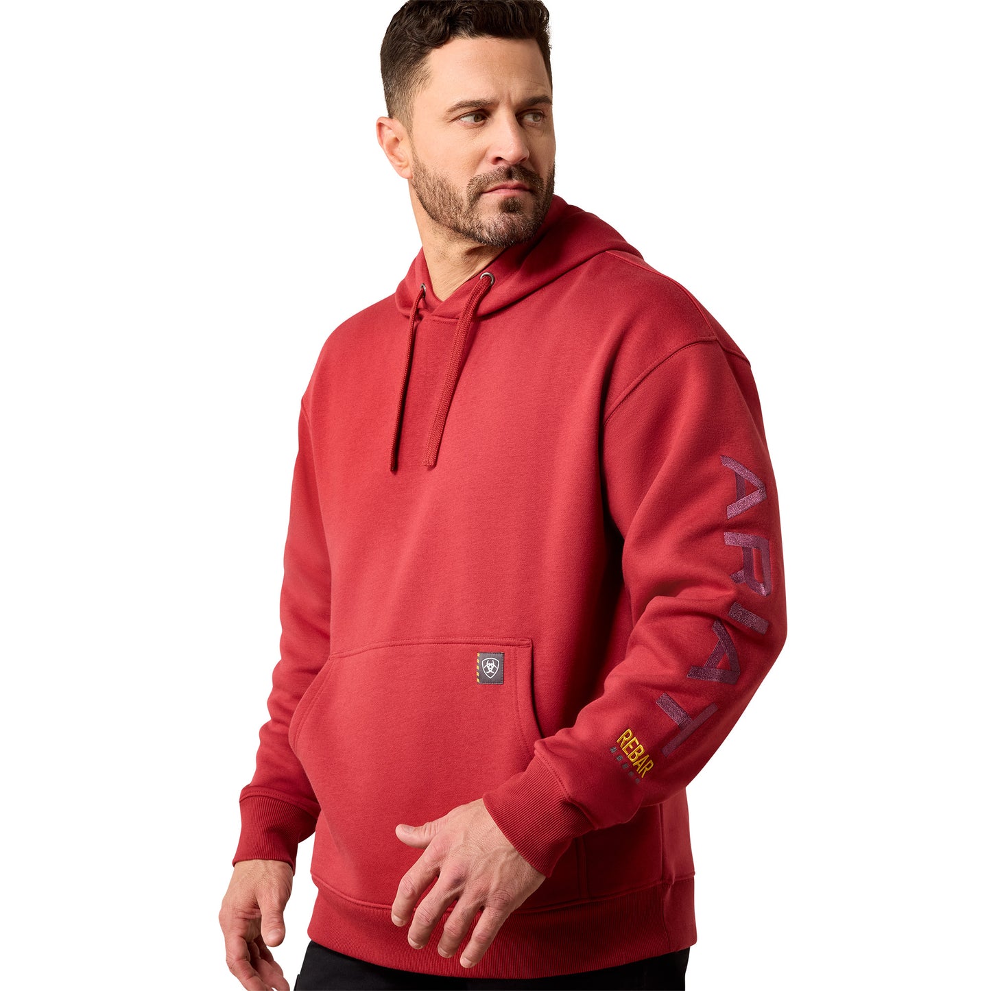 Ariat Men's Rebar Brick Red Burgundy Workman Graphic Hoodie 10079076