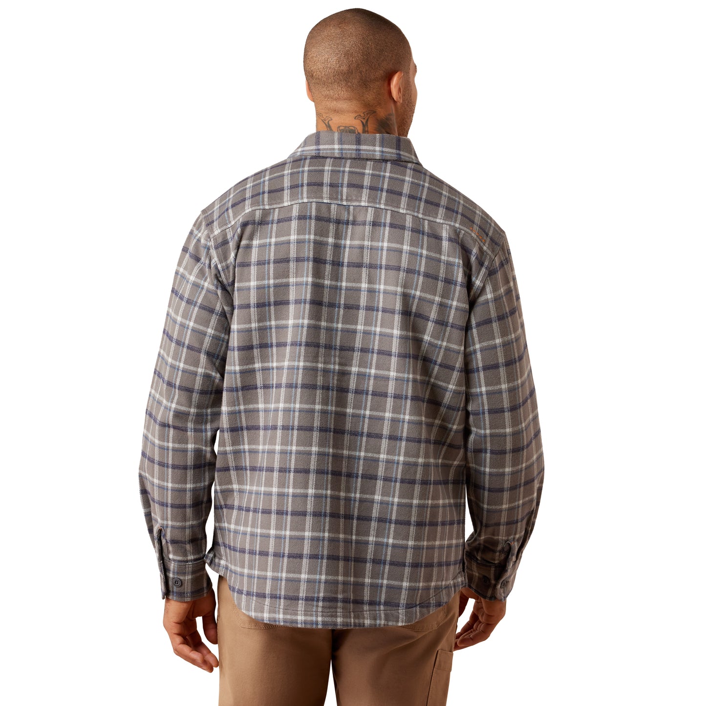 Ariat Men's Grey Rebar Heavy Flannel Work Button Down 10079092