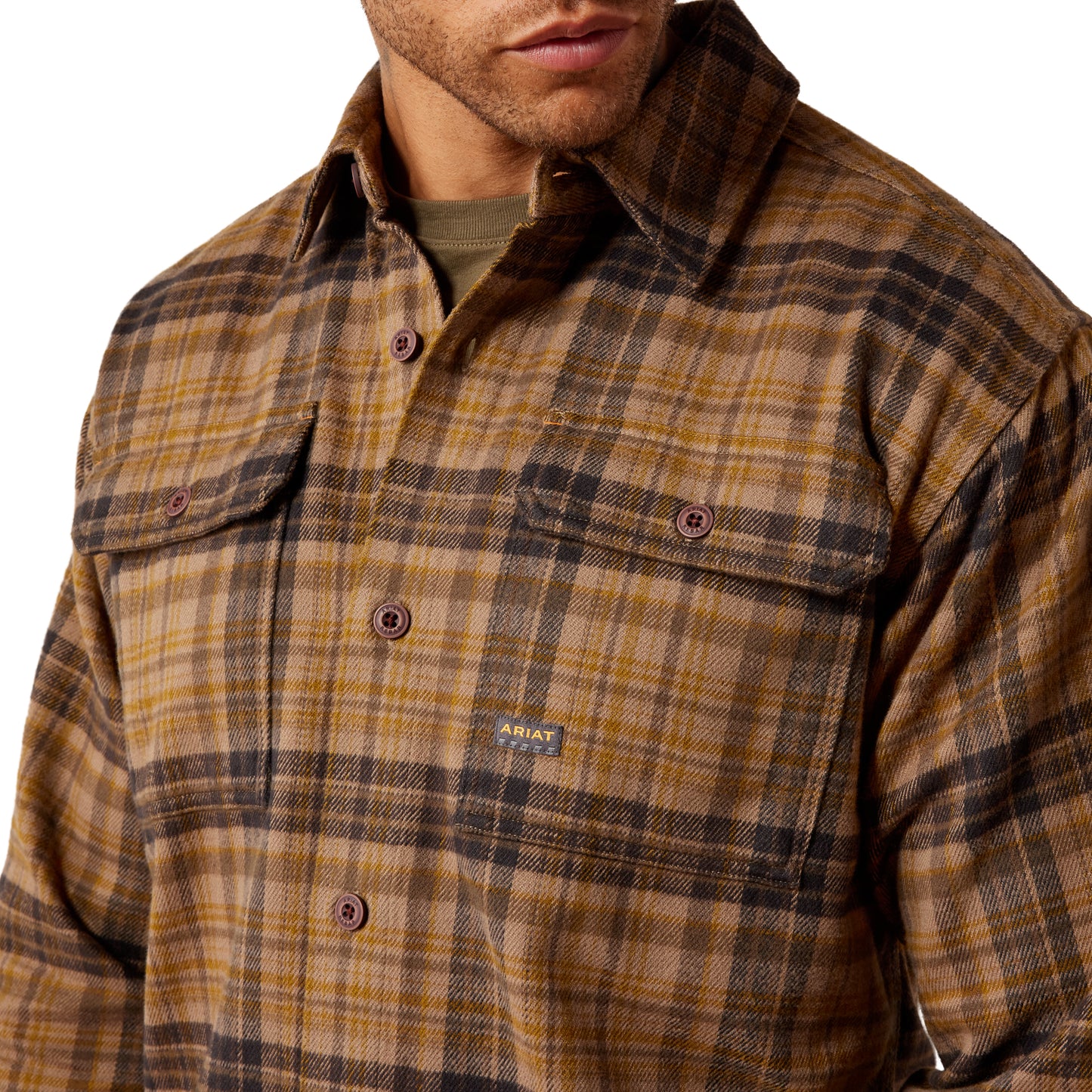 Ariat Men's Caribou Rebar Heavy Flannel Work Button Down 10079099
