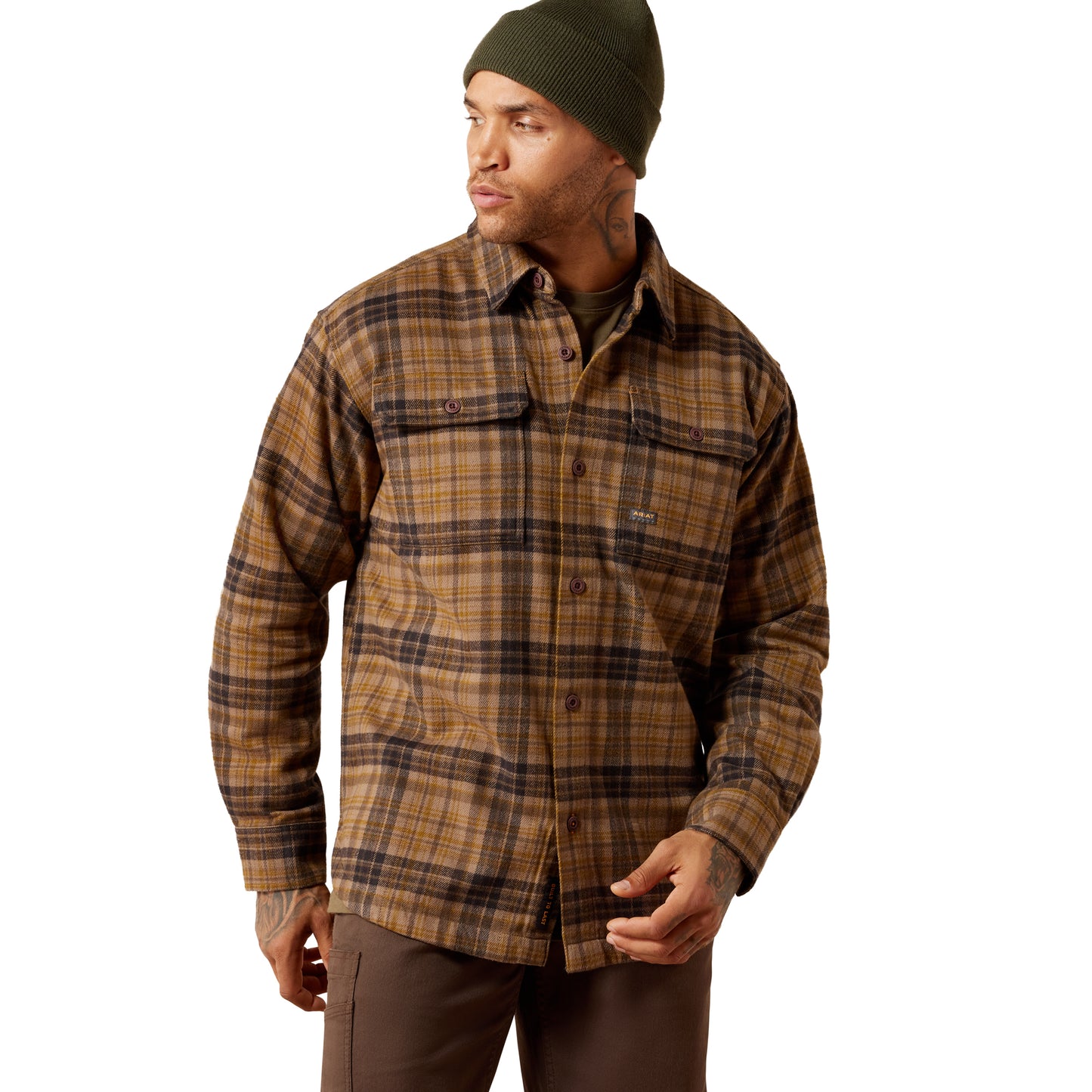 Ariat Men's Caribou Rebar Heavy Flannel Work Button Down 10079099
