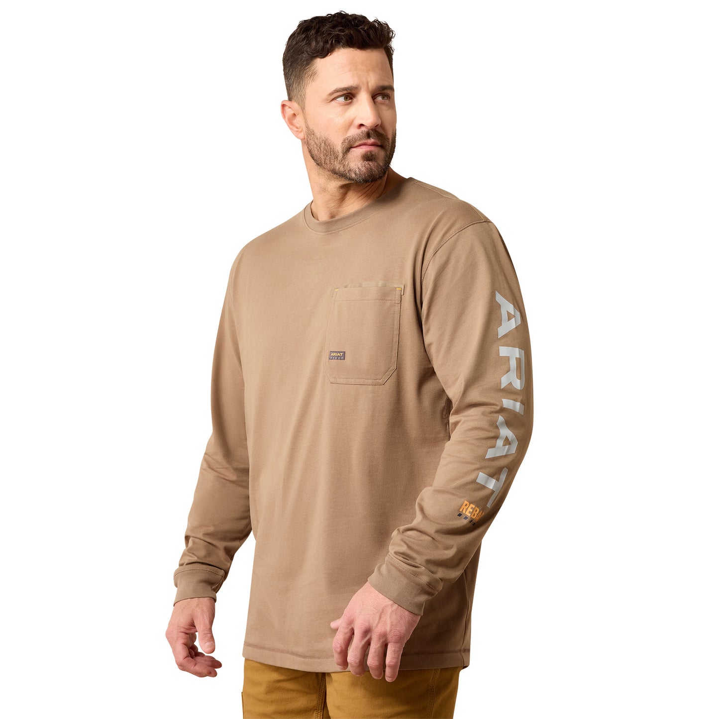 Ariat Men's Rebar Caribou Harbor Mist Workman Logo T-Shirt 10079101