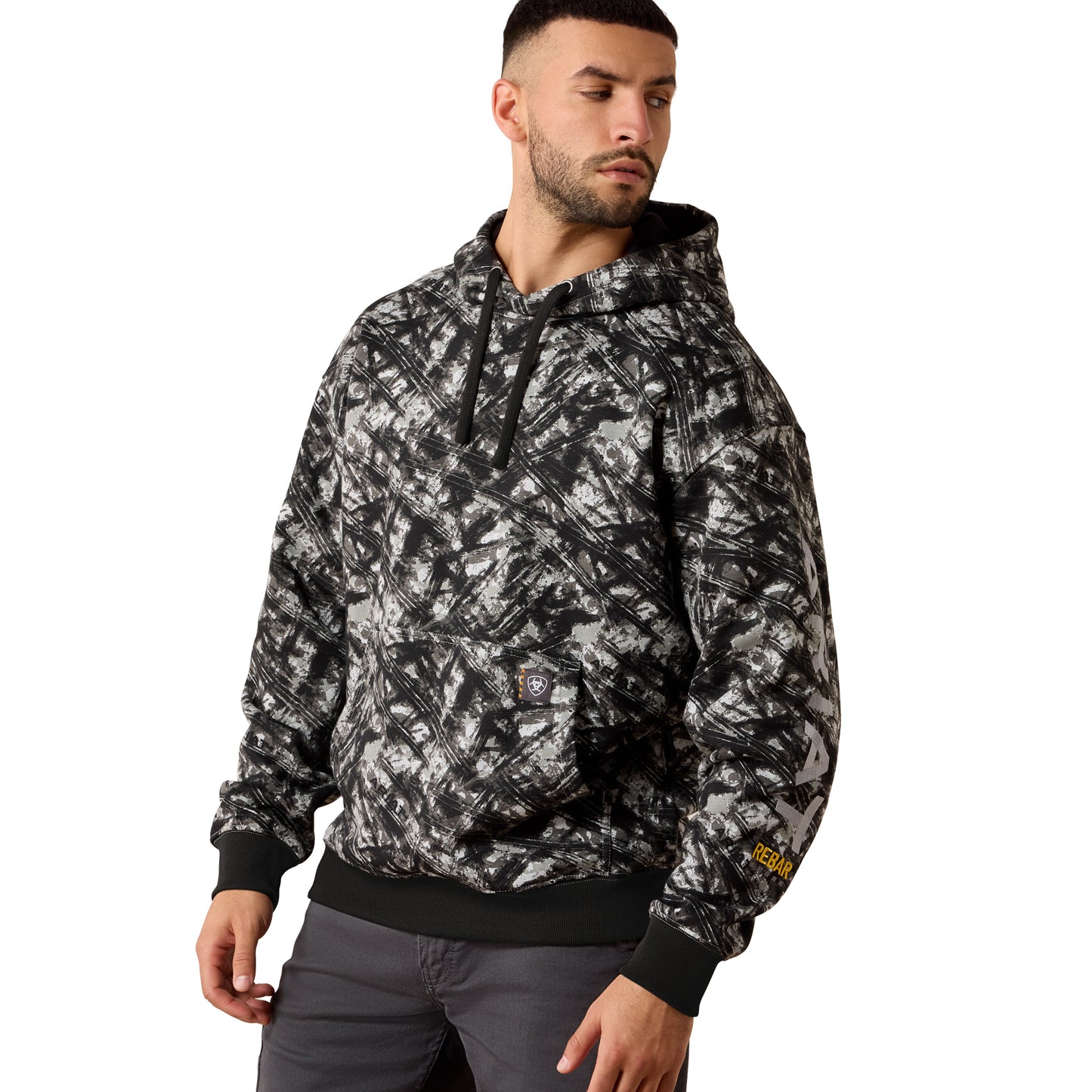Ariat Men's Rebar Camo Grey Workman Graphic Hoodie 10079108