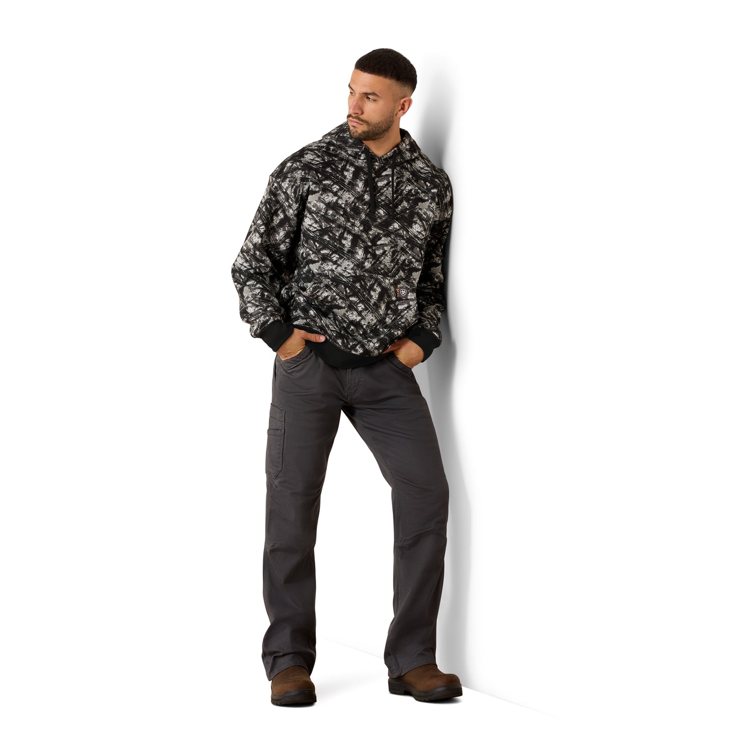 Ariat Men's Rebar Camo Grey Workman Graphic Hoodie 10079108