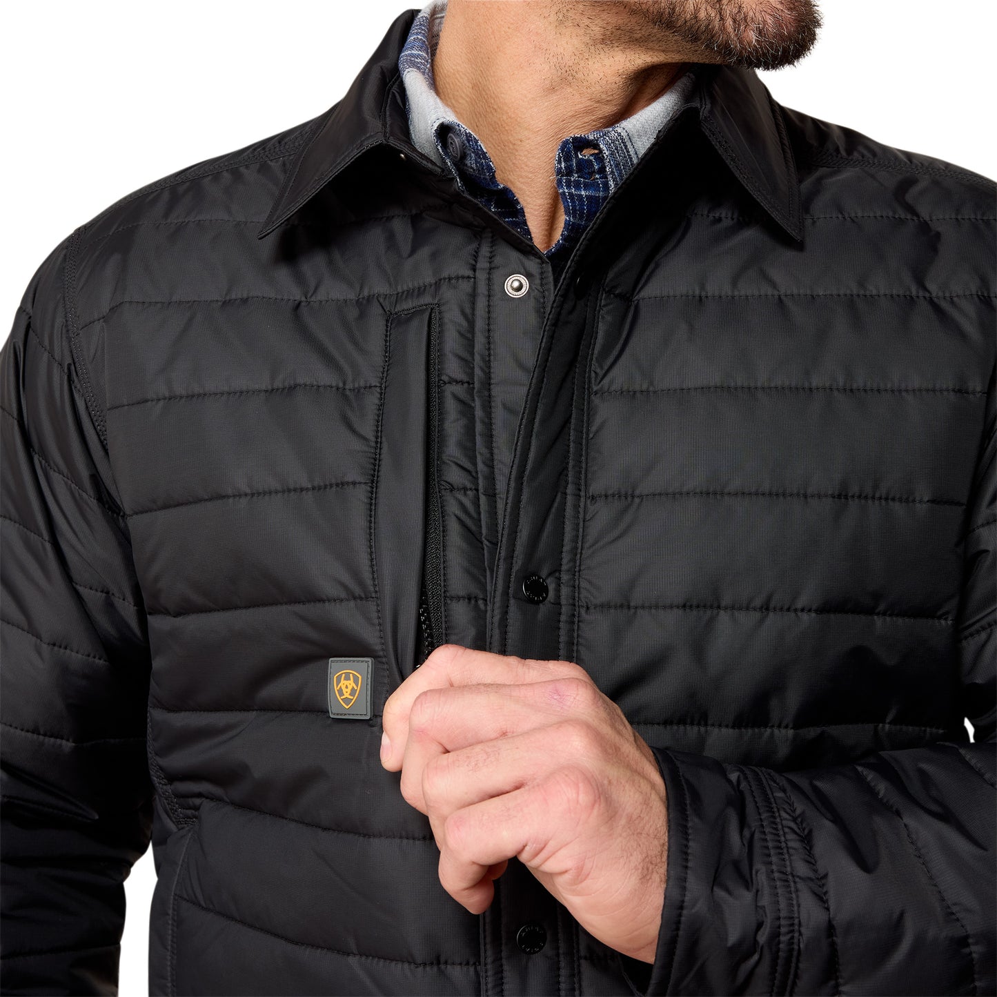 Ariat Men's Rebar Cordura Ripstop Black Lightweight Insulated Shirt Jacket 10079143