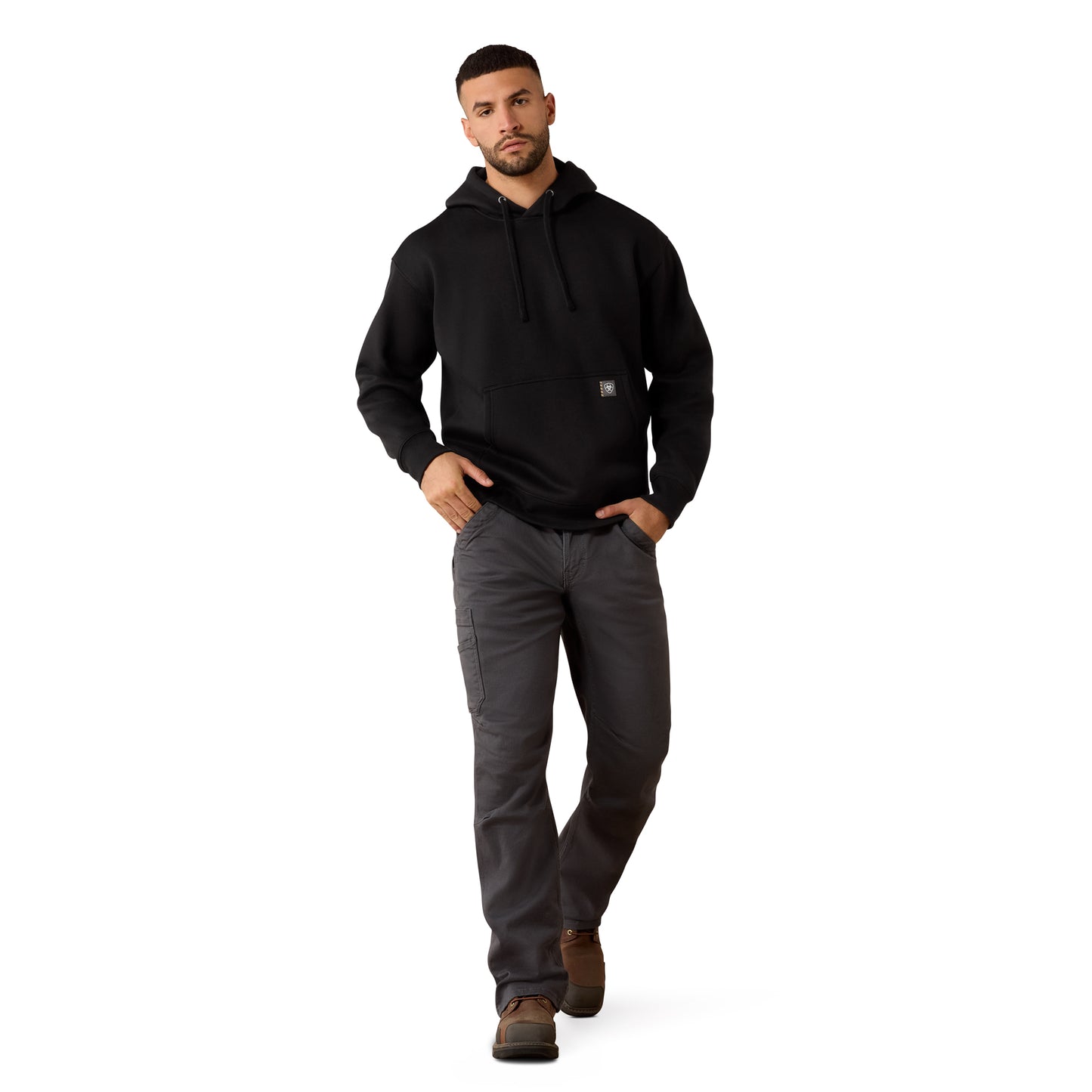 Ariat Men's Black Rebar Workman Bearded Skull Hoodie 10079151