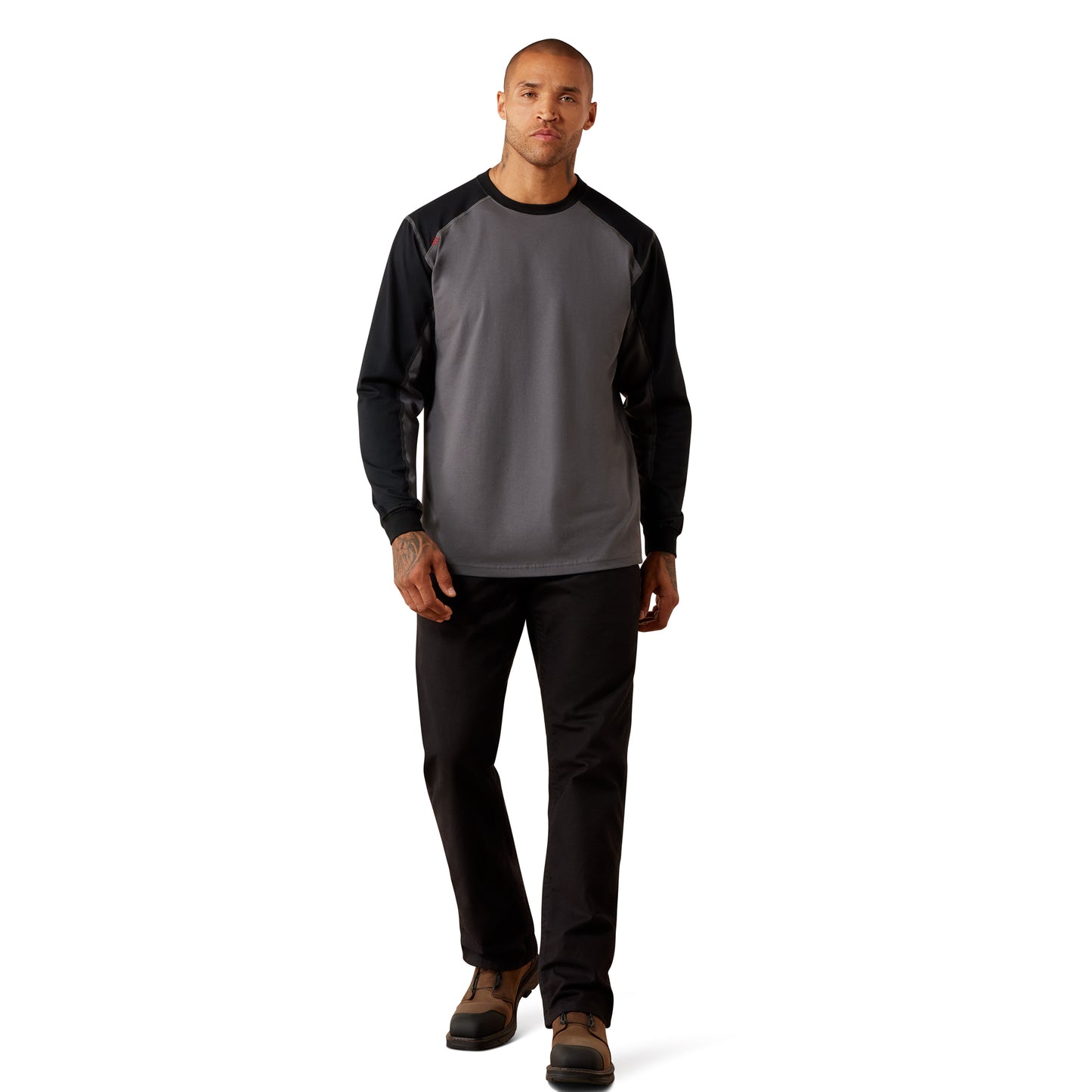 Ariat Men's FR Colorblock Iron Grey Baseball T-Shirt 10079189