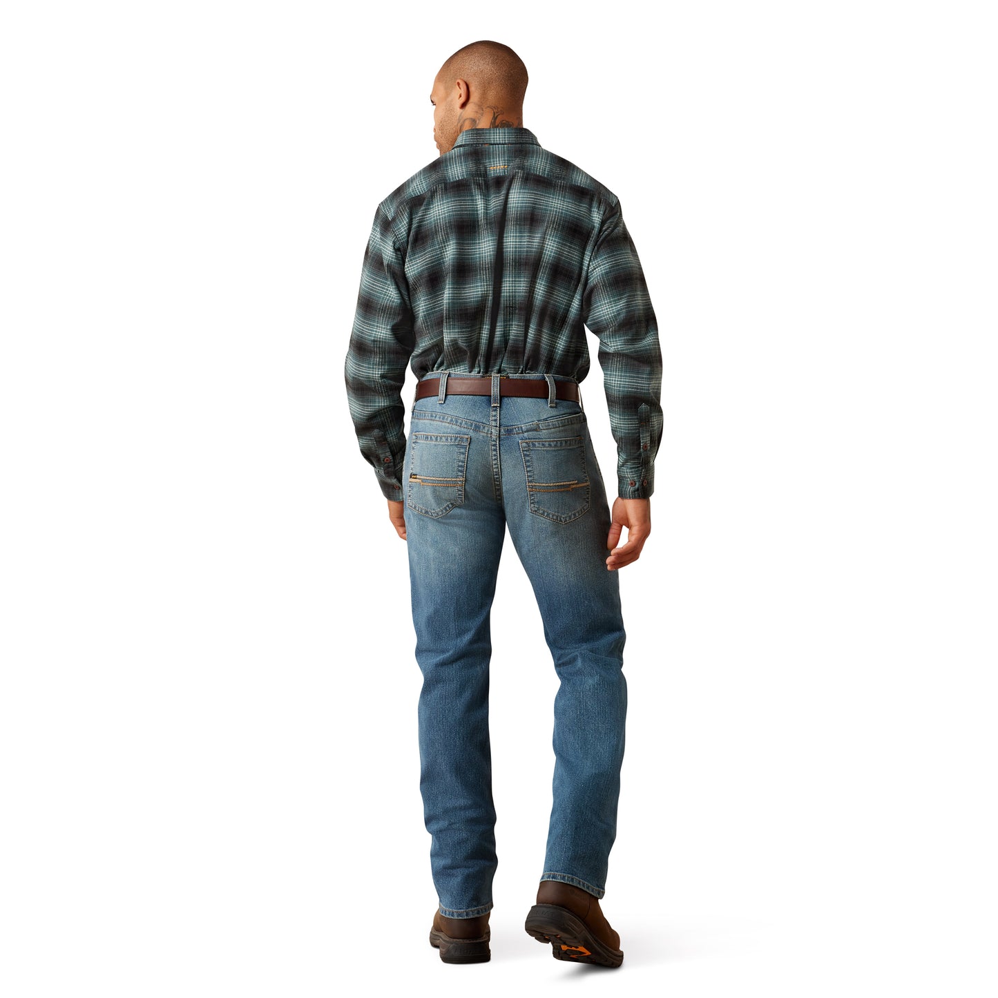 Ariat Mens Rebar M2 Relaxed Rail DuraStretch Edgewood Boot Cut Jean 10079222