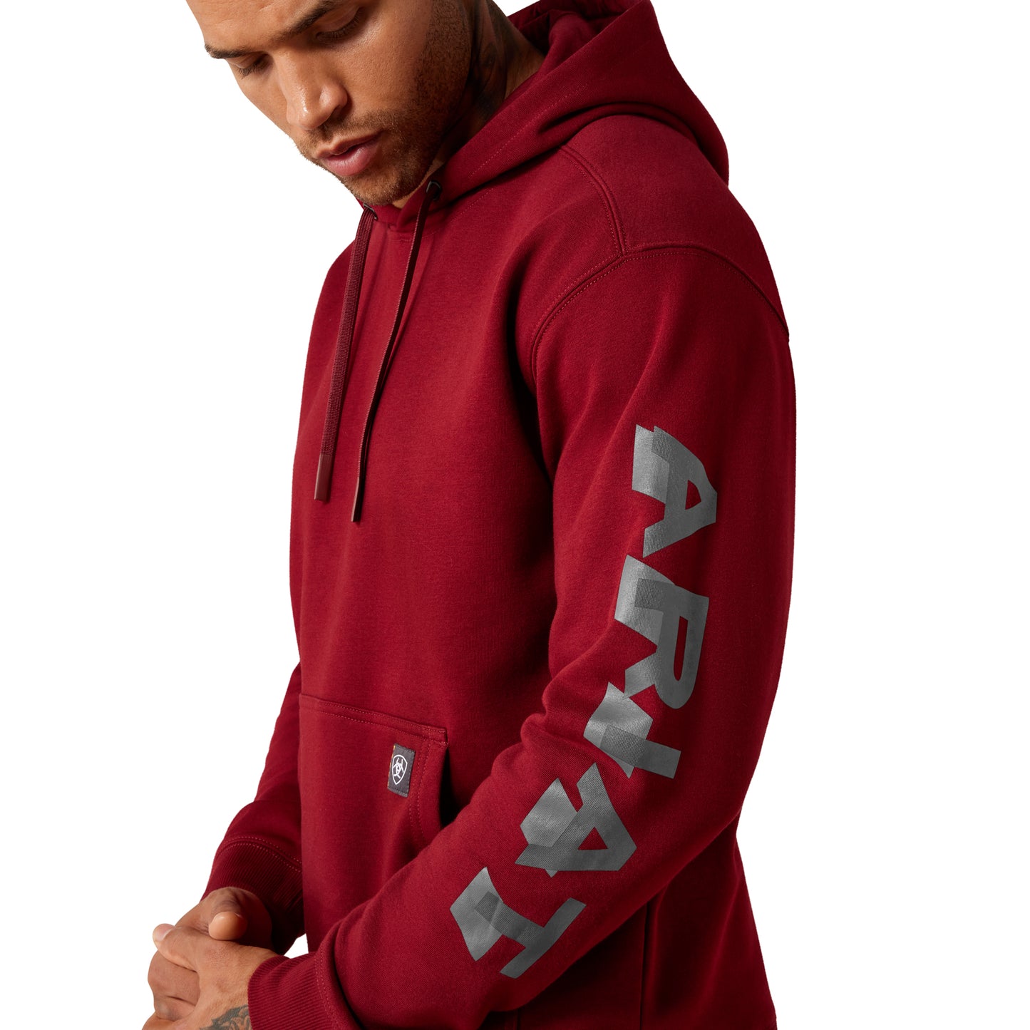 Ariat Men's Rebar Lightweight Pomegranate Logo Hoodie 10079708