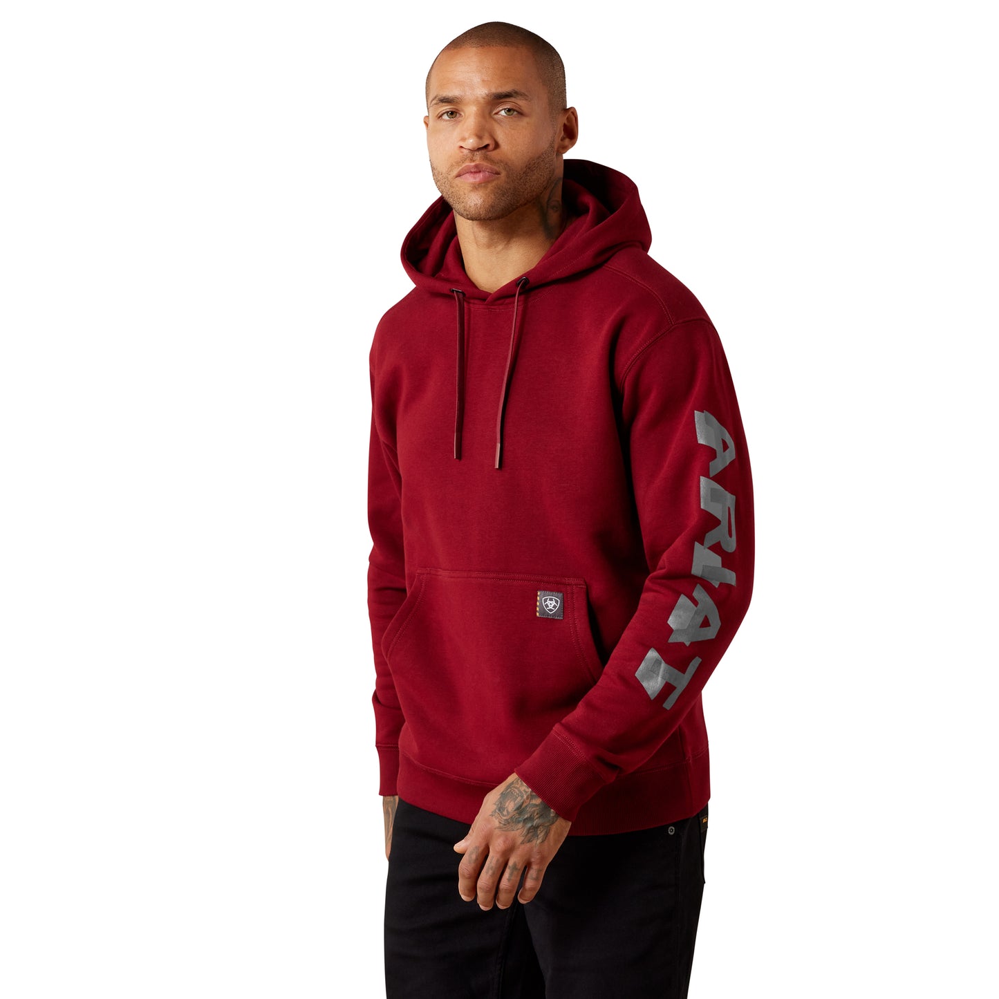 Ariat Men's Rebar Lightweight Pomegranate Logo Hoodie 10079708