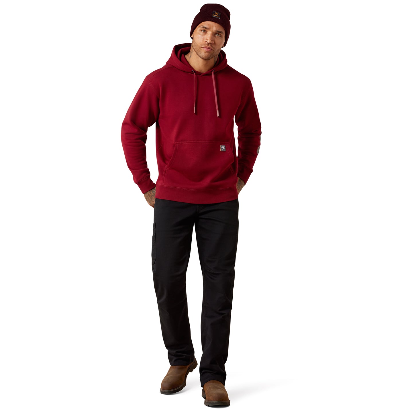 Ariat Men's Rebar Lightweight Pomegranate Logo Hoodie 10079708