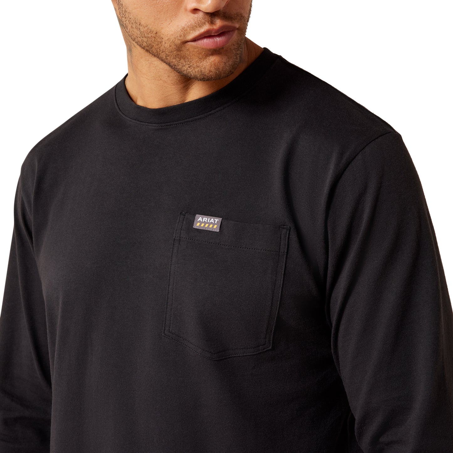 Ariat Men's Rebar Black Cotton Strong Eagle Skull Long Sleeve T-Shirt 10079804