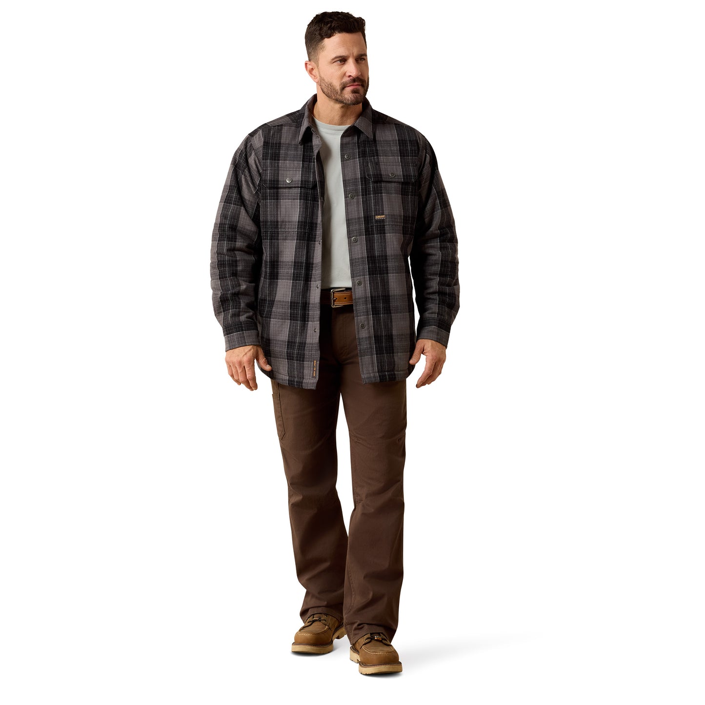 Ariat Men's Rebar Black Flannel Insulated Shirt Jacket 10079805