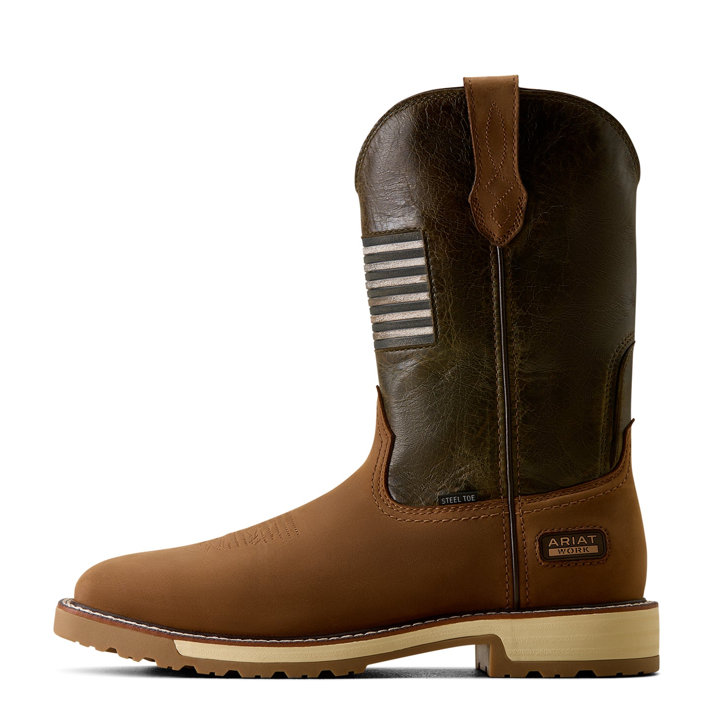 Ariat Men's Activator Patriot Alamo Brown Wide Square Steel Toe Work Boot 10080468