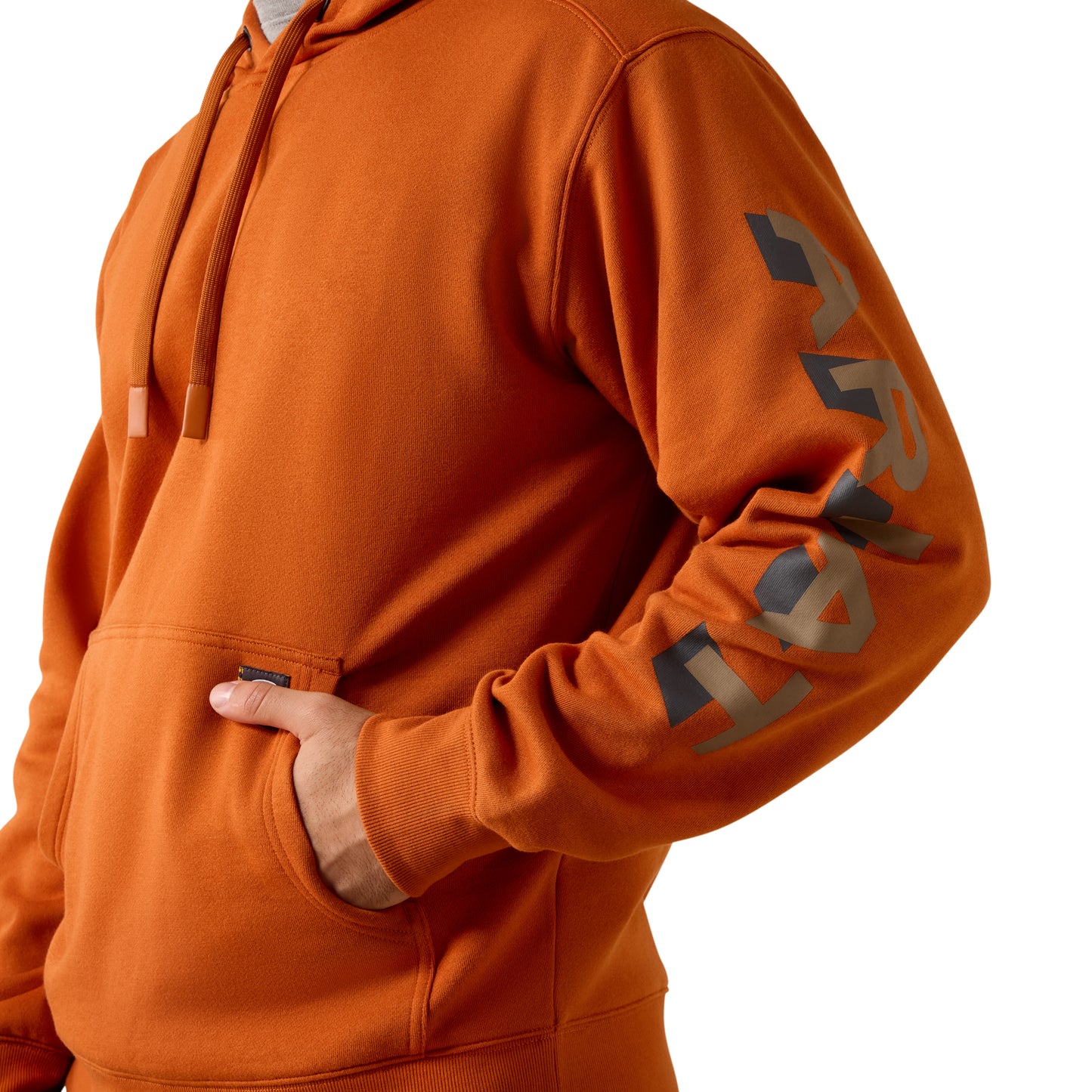 Ariat Men's Rebar Lightweight Umber Logo Hoodie 10082206