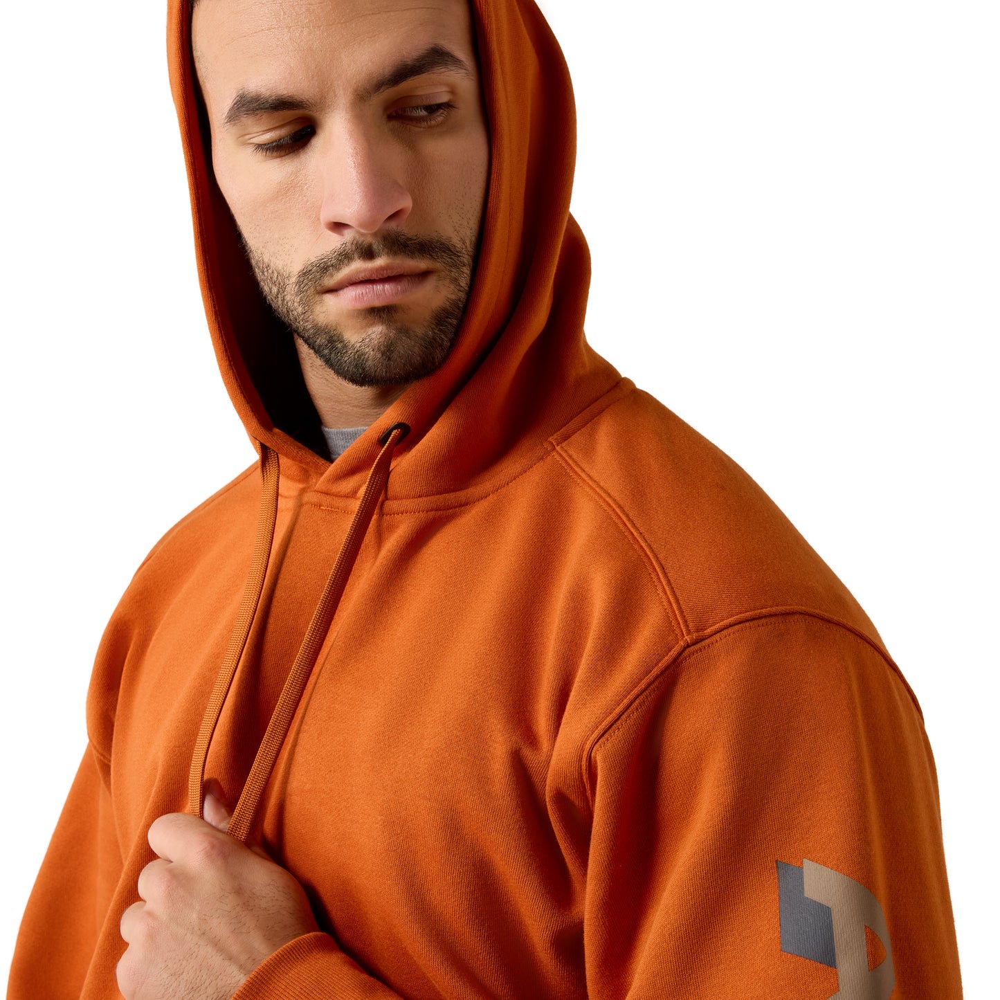 Ariat Men's Rebar Lightweight Umber Logo Hoodie 10082206