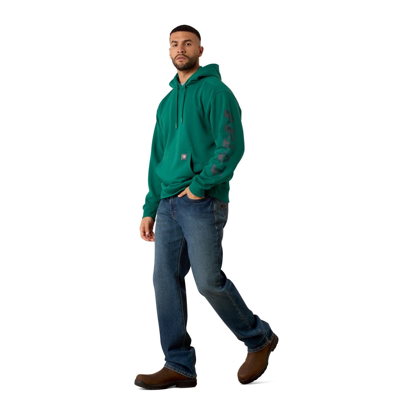 Ariat Men's Rebar Lightweight Evergreen Logo Hoodie 10082207