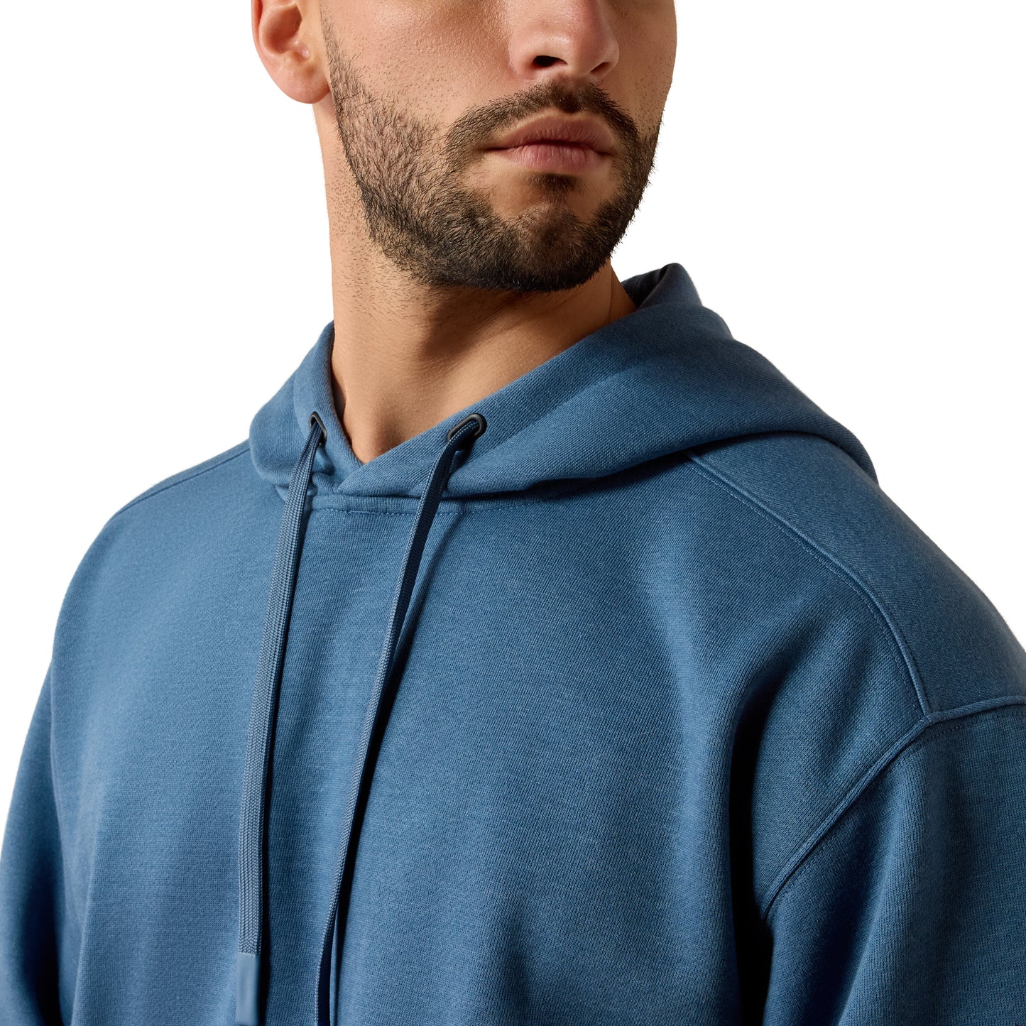 Ariat Men's Rebar Lightweight Blue Fushion Heather Logo Hoodie 10082208
