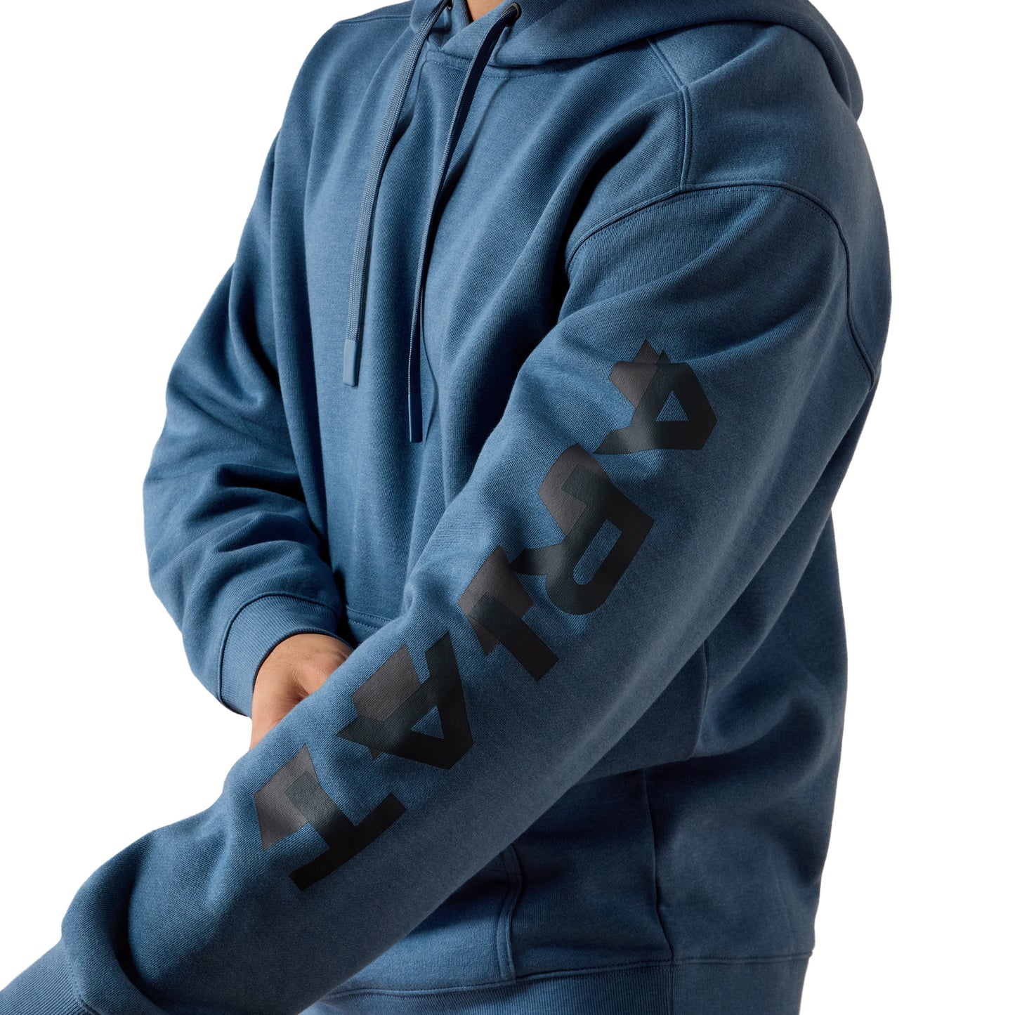 Ariat Men's Rebar Lightweight Blue Fushion Heather Logo Hoodie 10082208