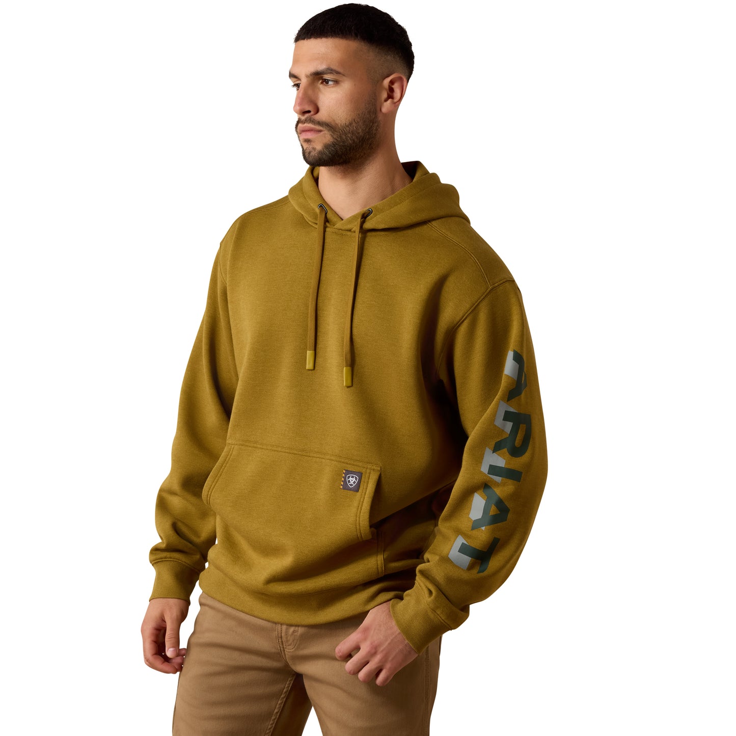 Ariat Men's Rebar Lightweight Plantation Heather Logo Hoodie 10082209