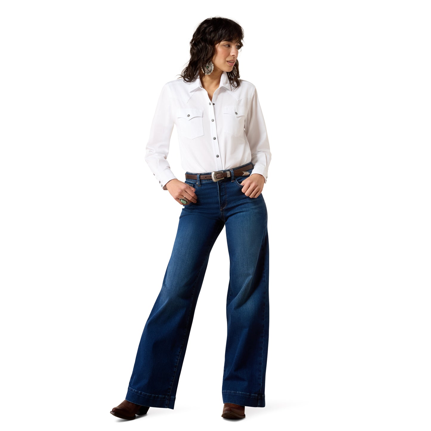 Ariat Ladies High Rise Revel Vilma Norwalk Ultrastretch Wide Leg Jeans 10078903