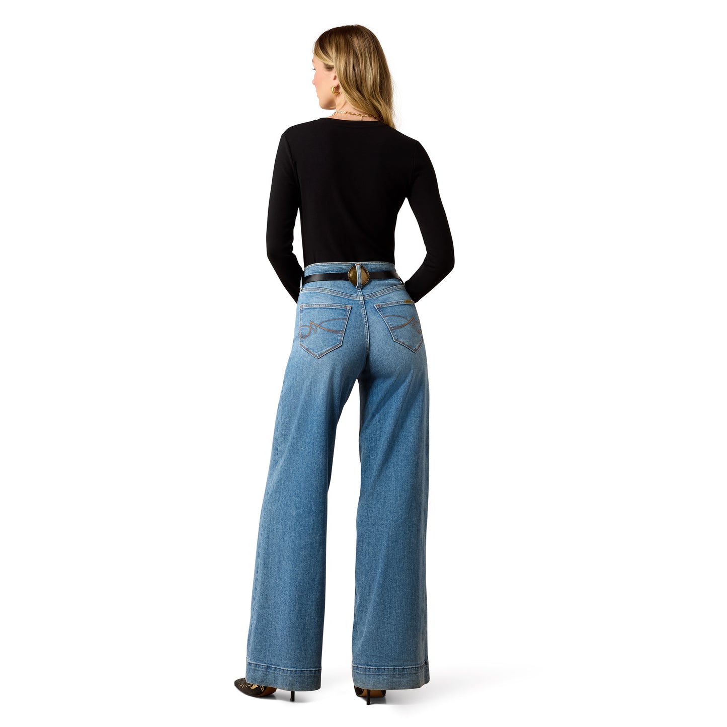 Ariat Ladies High Rise Revel Vilma Palmdale Ultrastretch Wide Leg Jeans 10078930