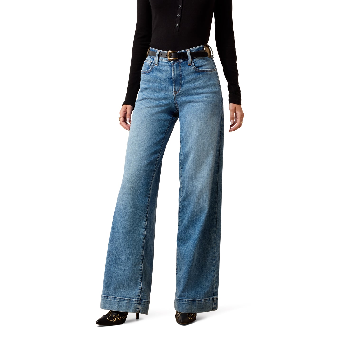 Ariat Ladies High Rise Revel Vilma Palmdale Ultrastretch Wide Leg Jeans 10078930