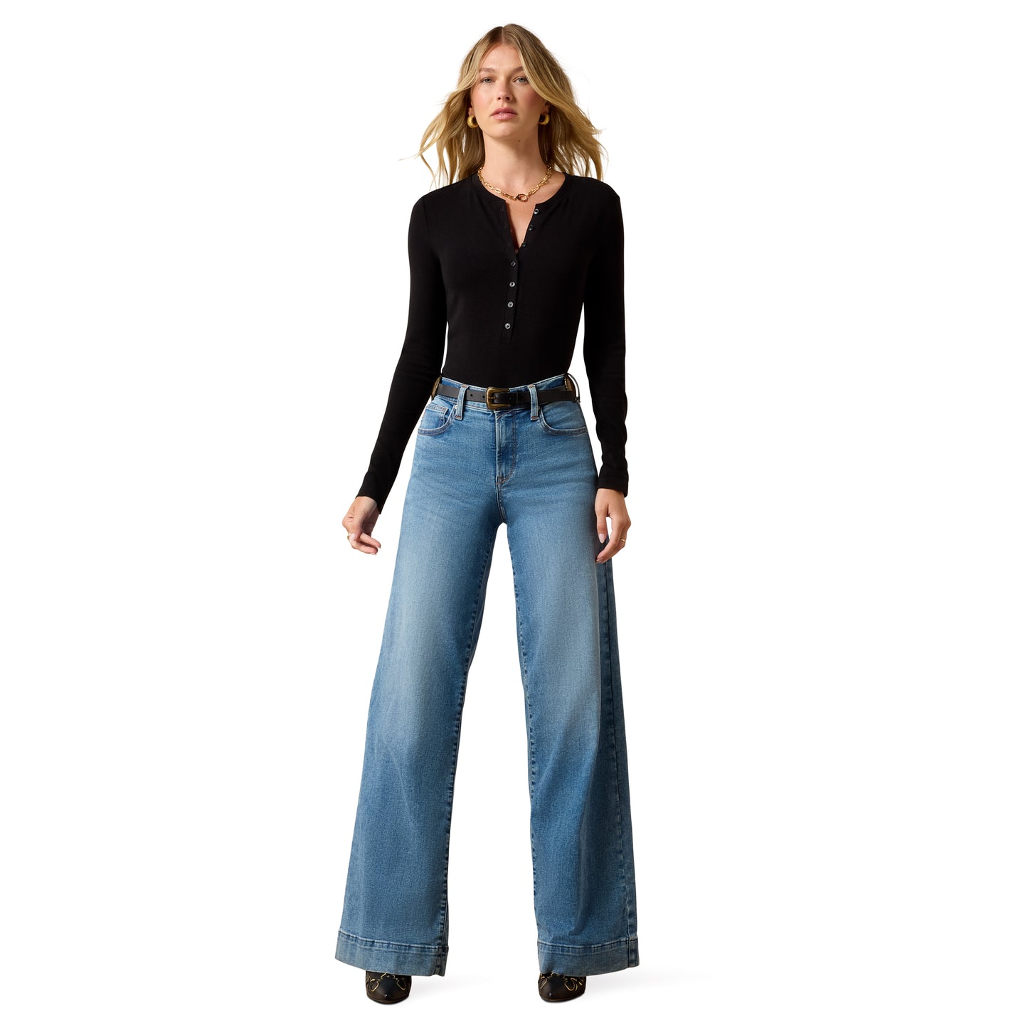 Ariat Ladies High Rise Revel Vilma Palmdale Ultrastretch Wide Leg Jeans 10078930