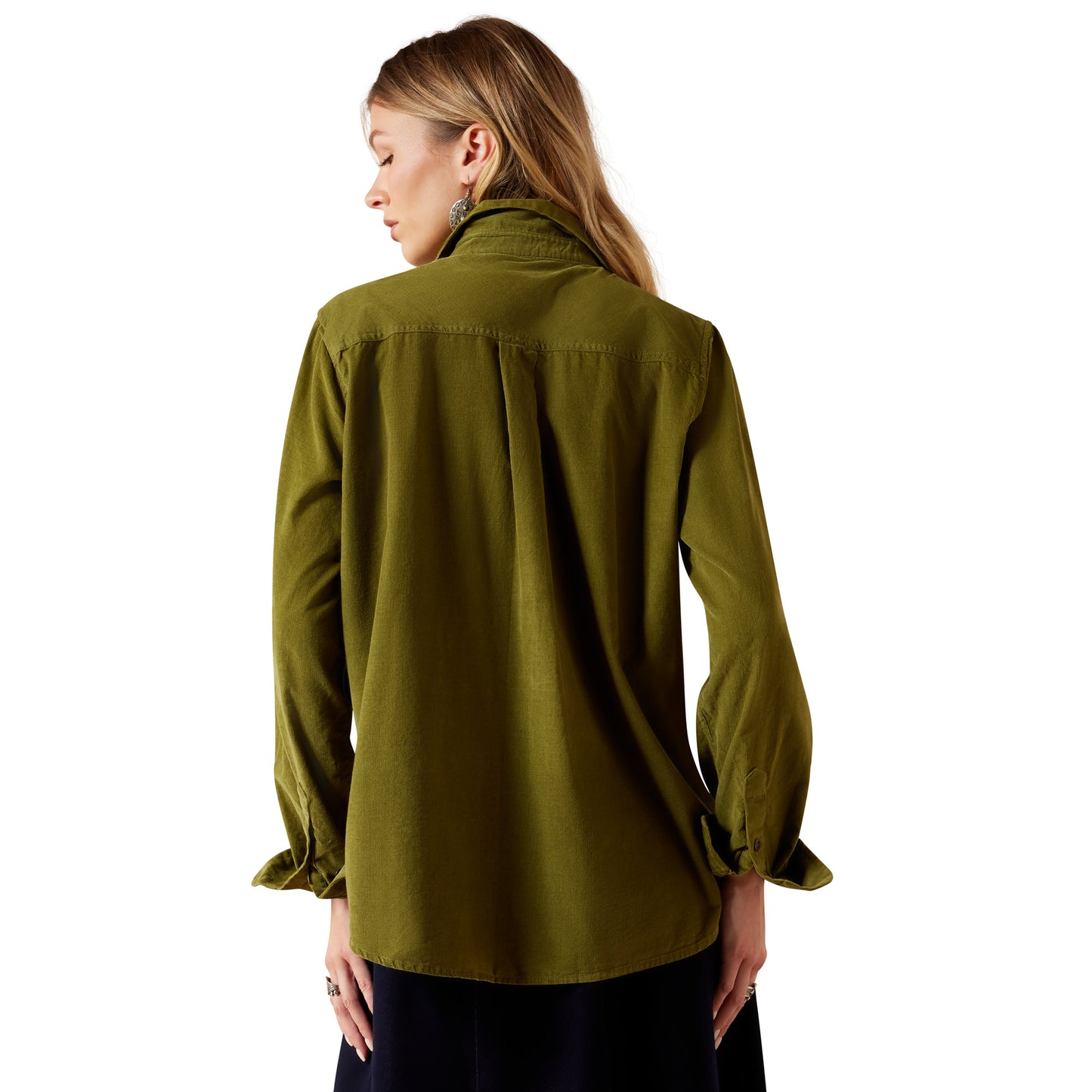 Ariat Ladies Billie Jean Moss Green Button Down Shirt 10079274