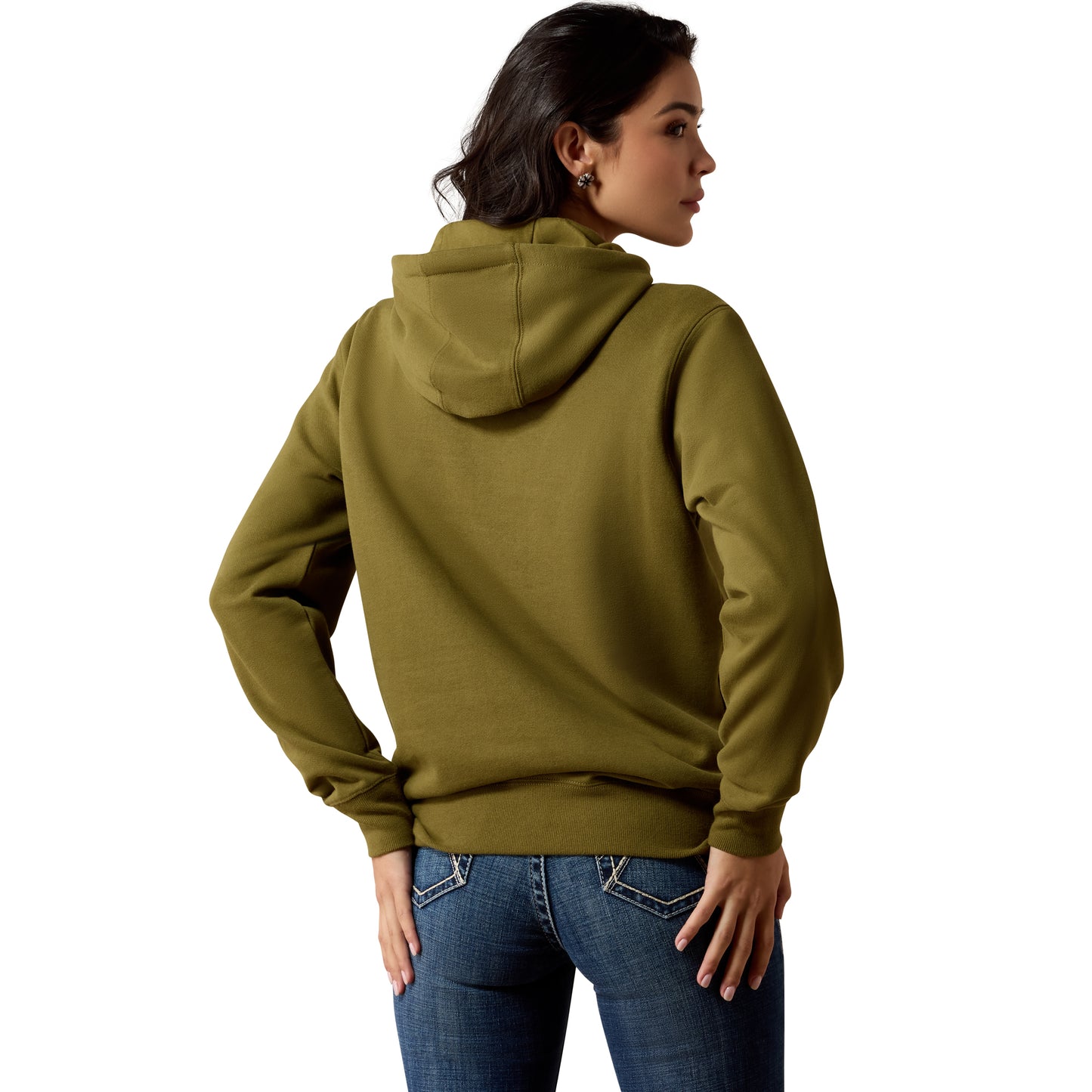 Ariat Ladies Logo 2.0 Moss Green Fleece Hoodie 10079275