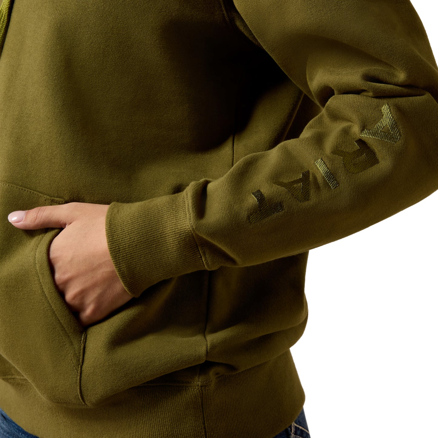 Ariat Ladies Logo 2.0 Moss Green Fleece Hoodie 10079275