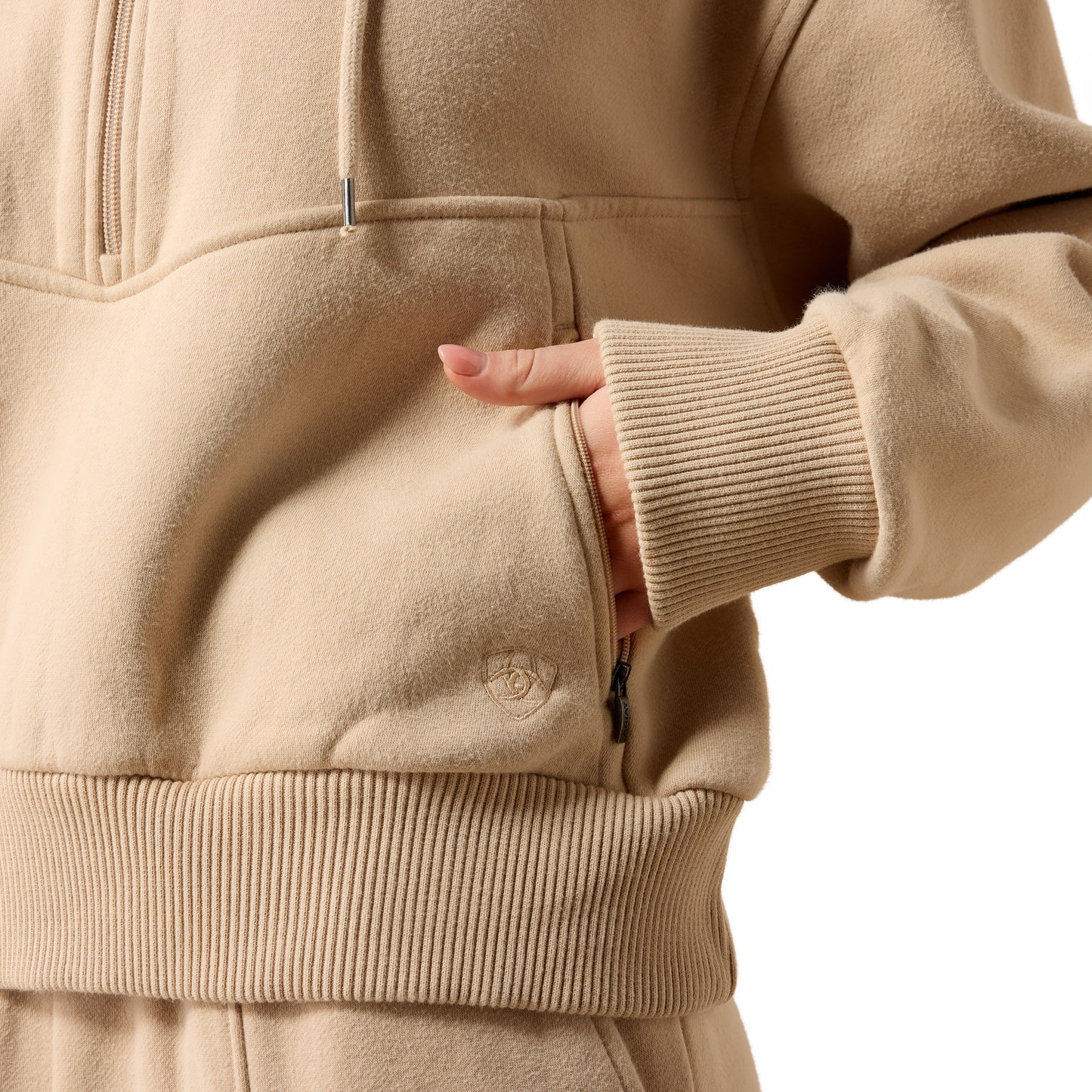 Ariat Ladies Moonstone Beige Compass 1/2 Zip Sweatshirt 10079278