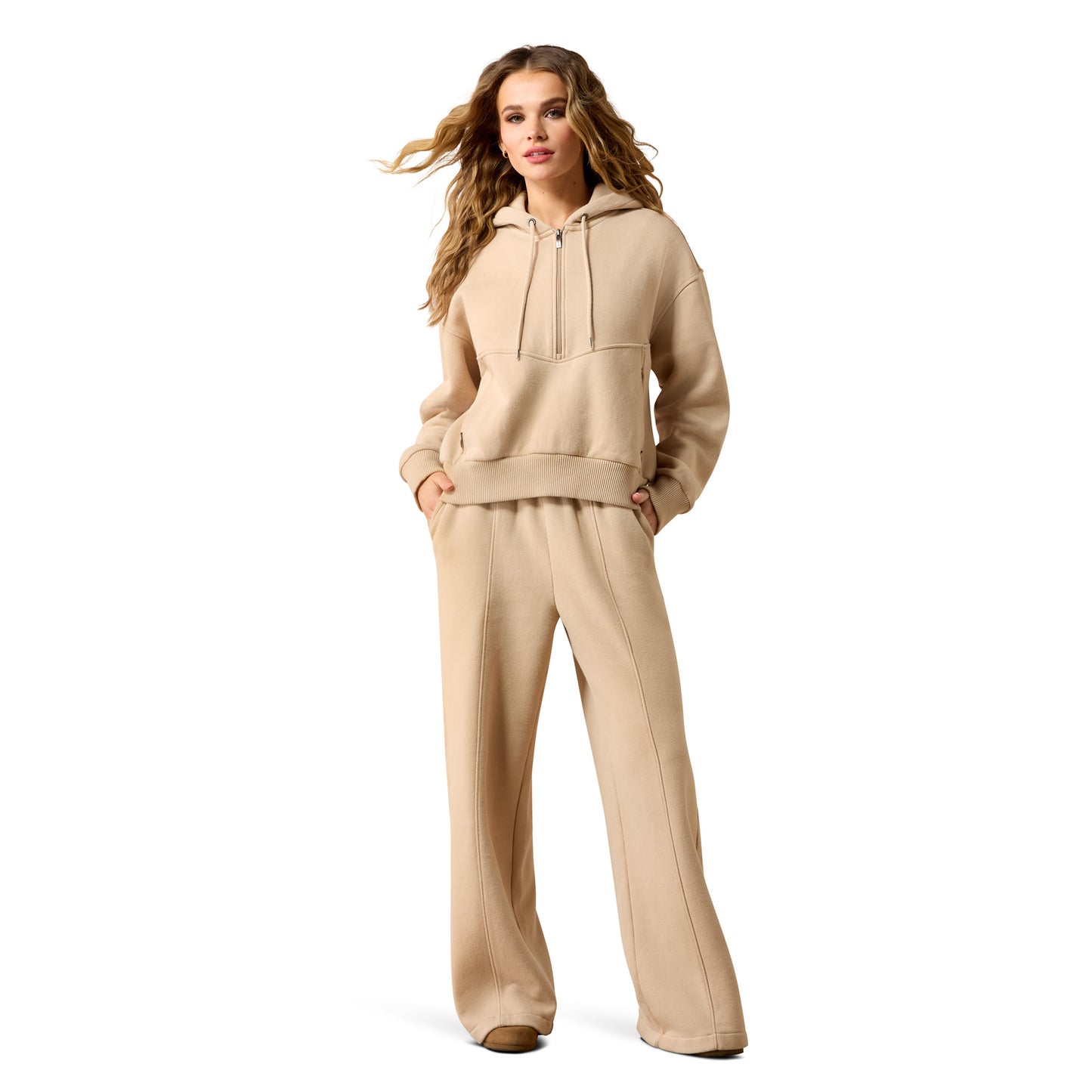 Ariat Ladies Moonstone Beige Compass 1/2 Zip Sweatshirt 10079278