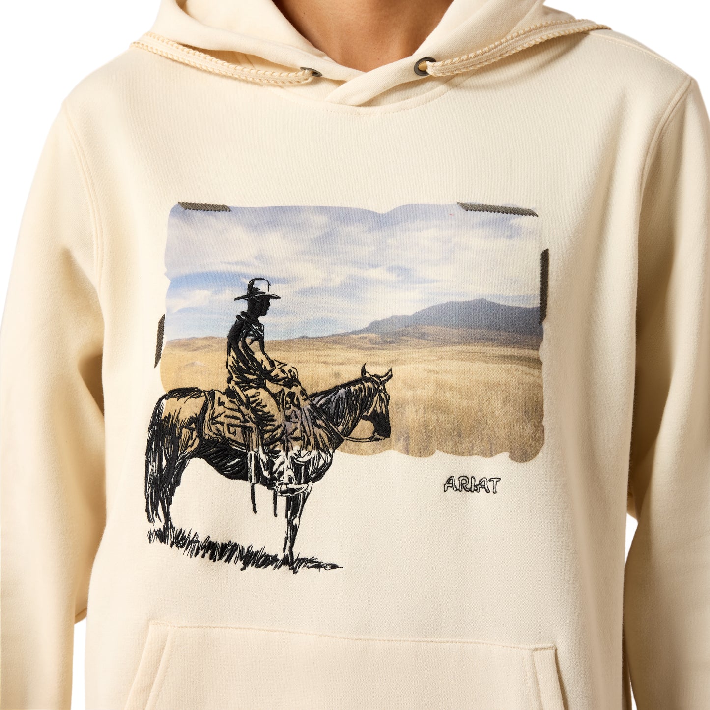 Ariat Ladies Wish You Were Here Parchment Fleece Hoodie 10079308
