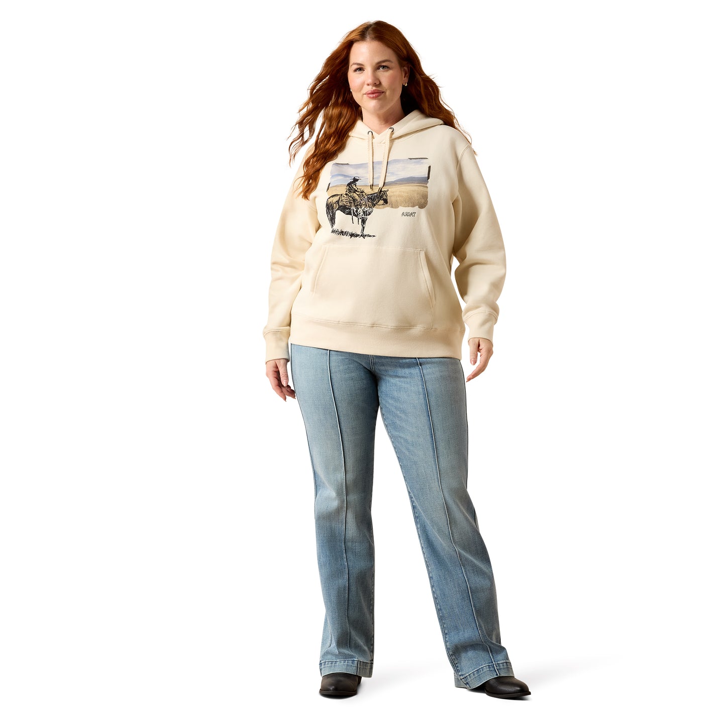 Ariat Ladies Wish You Were Here Parchment Fleece Hoodie 10079308