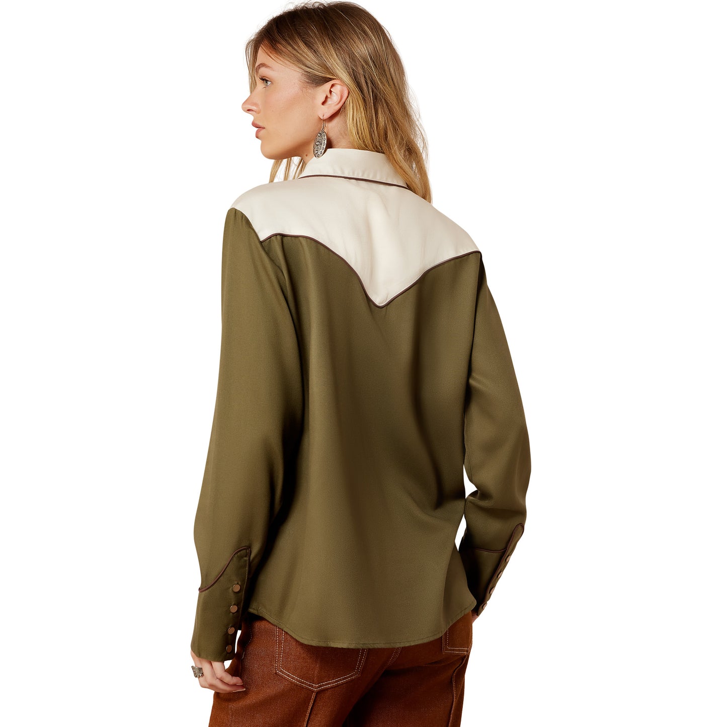 Ariat Ladies Bellamy Ivy Green & Parchment Snap Shirt 10079320