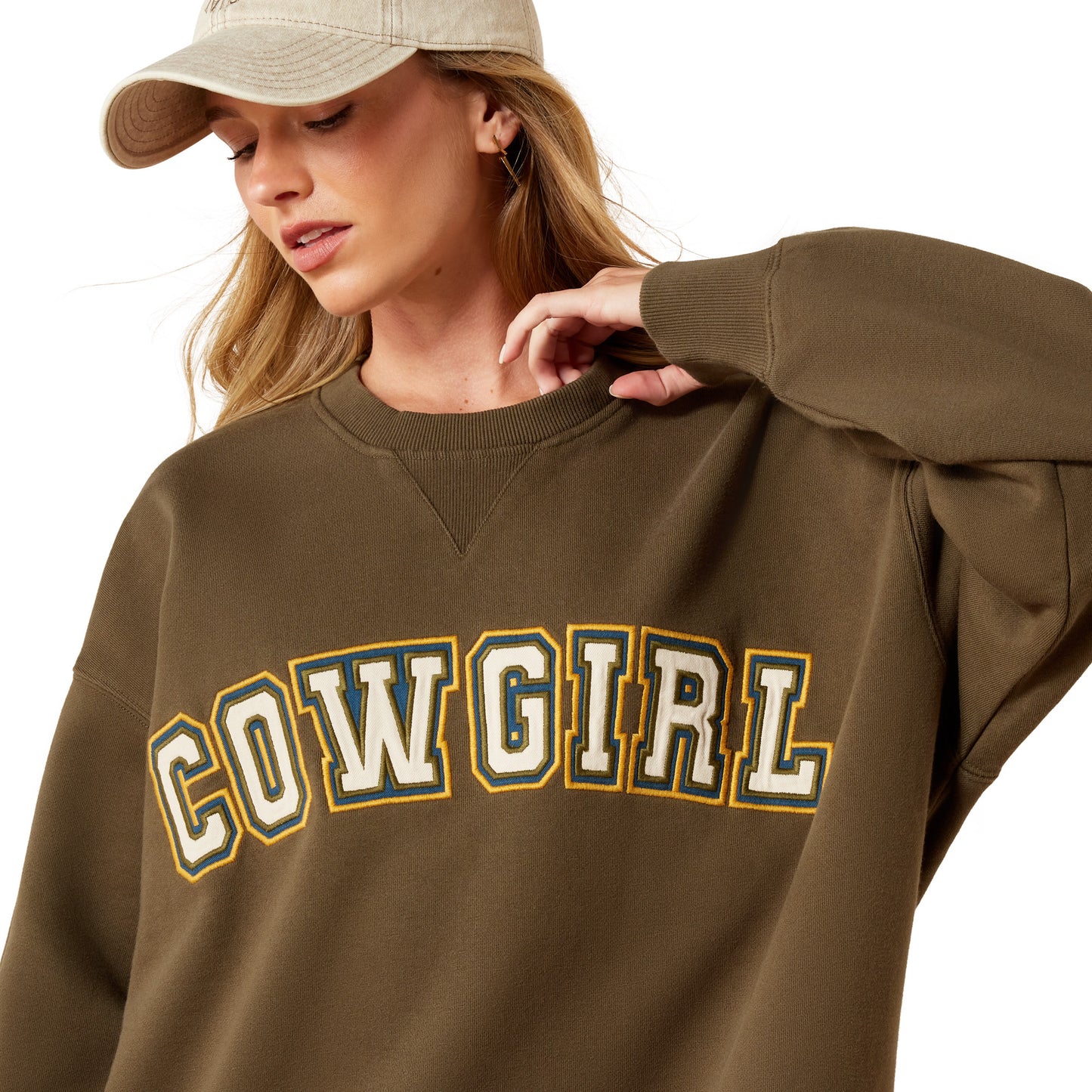 Ariat Ladies Oversized Ivy Green Fleece Sweatshirt 10079328