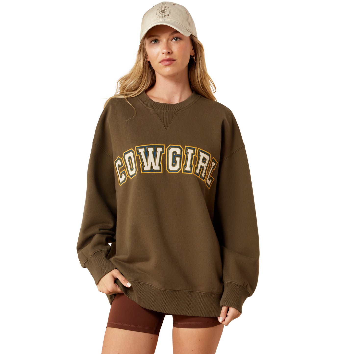 Ariat Ladies Oversized Ivy Green Fleece Sweatshirt 10079328