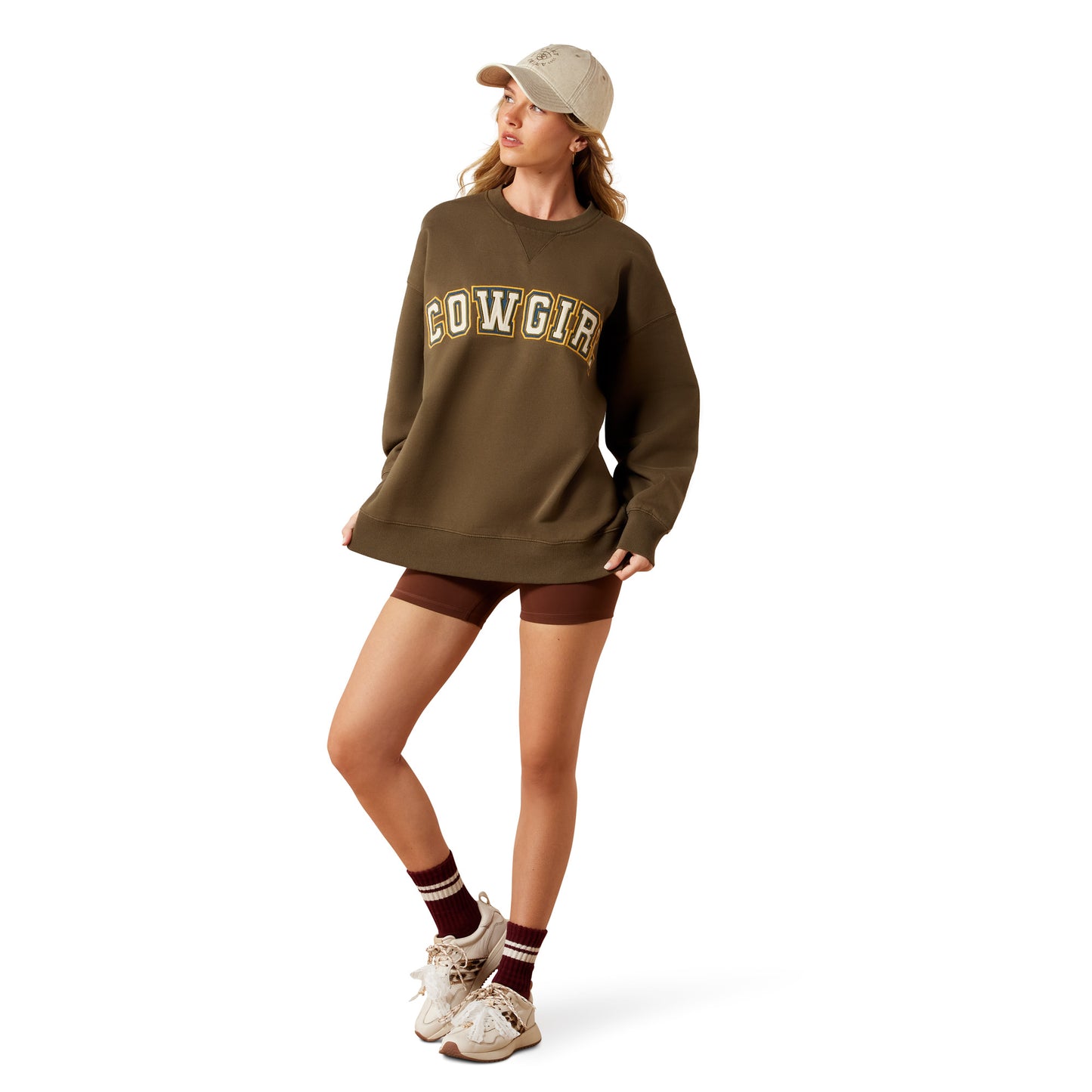 Ariat Ladies Oversized Ivy Green Fleece Sweatshirt 10079328