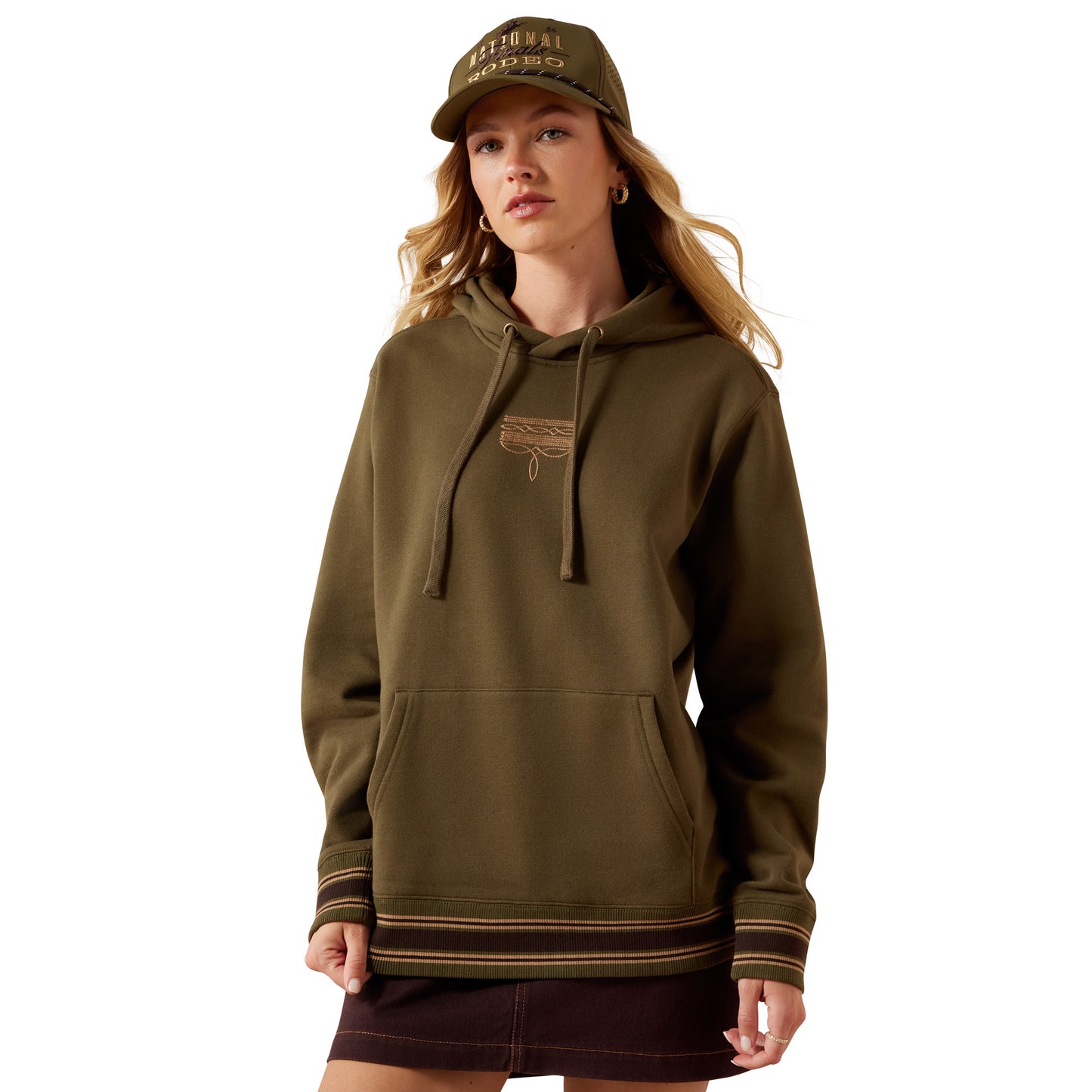 Ariat Ladies Threaded Through Ivy Green Fleece Hoodie 10079330