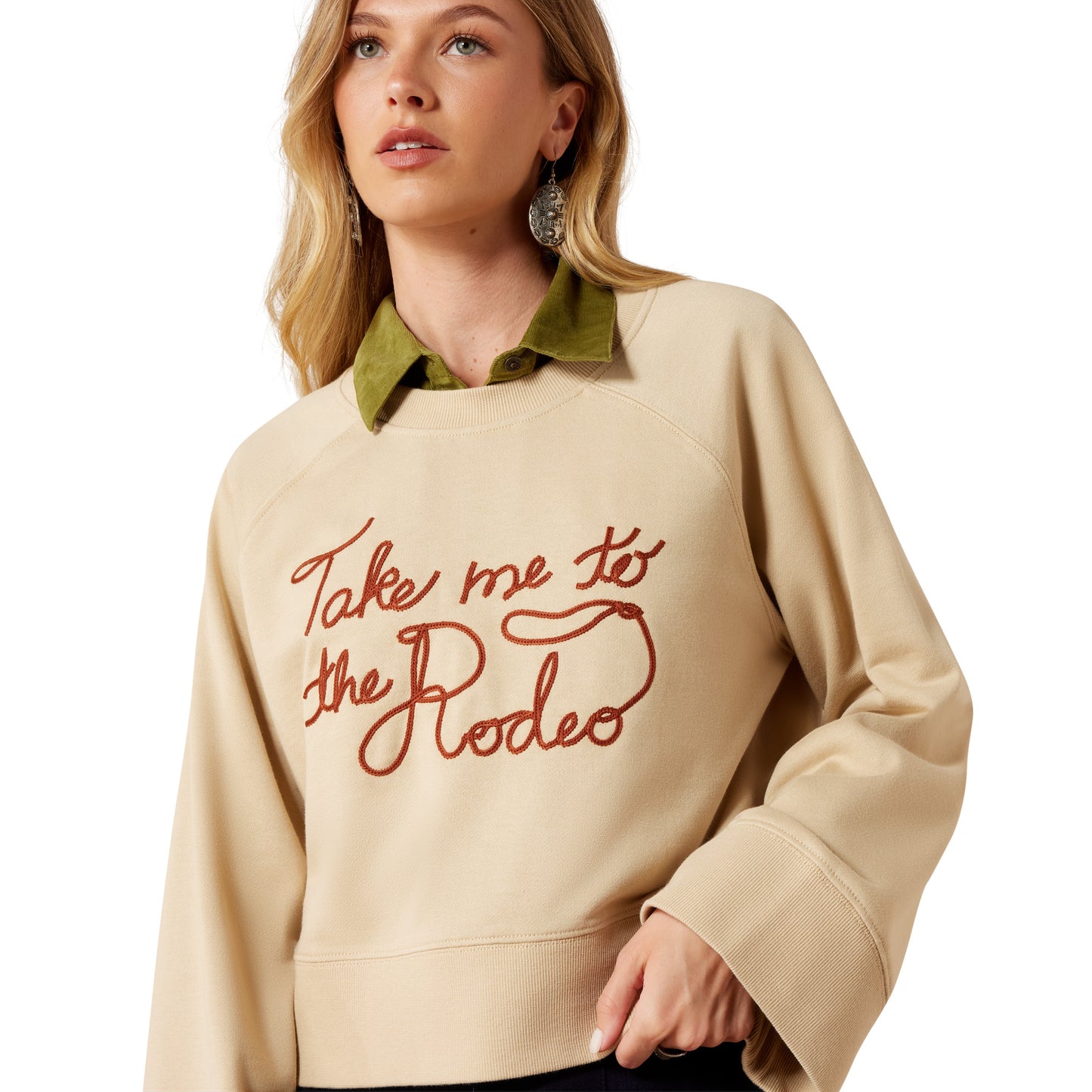 Ariat Ladies Sydney Irish Cream "Take Me to the Rodeo" Fleece Sweatshirt 10079337