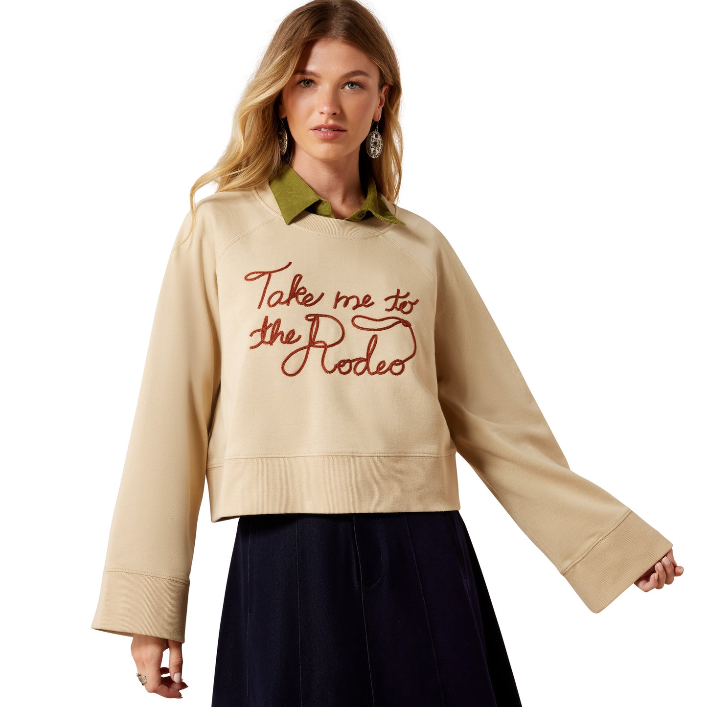 Ariat Ladies Sydney Irish Cream "Take Me to the Rodeo" Fleece Sweatshirt 10079337
