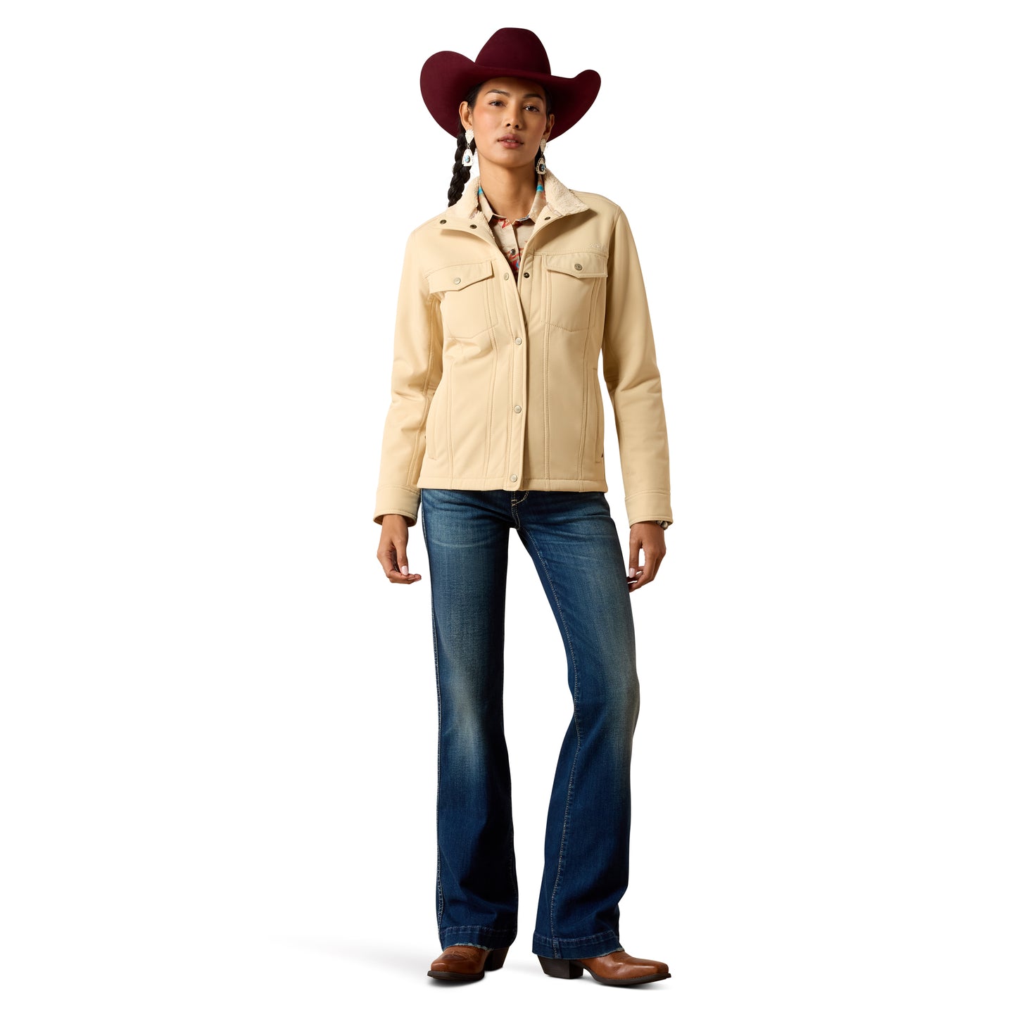 Ariat Ladies Beber Back Irish Cream Softshell Jacket 10079339