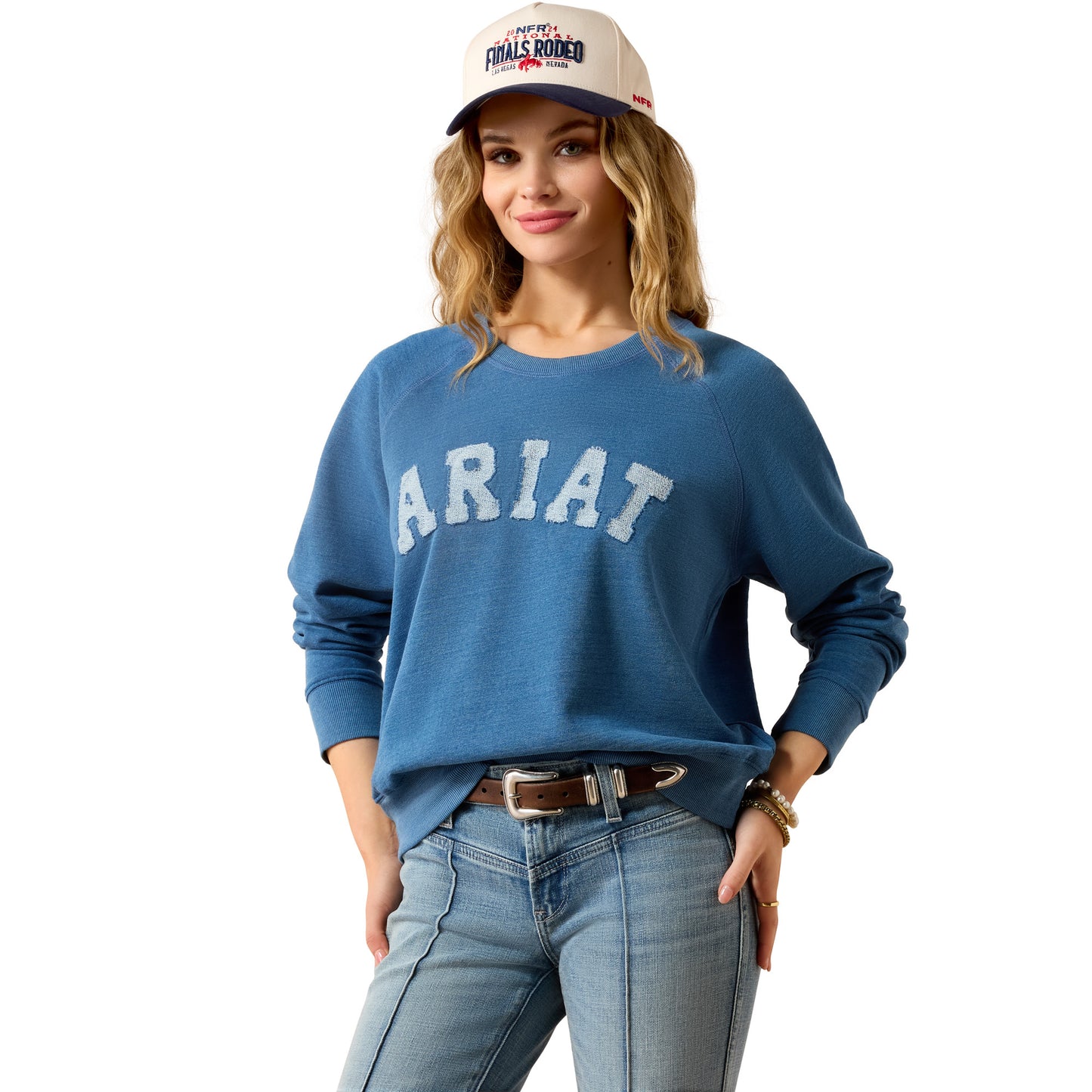 Ariat Ladies Essential Indigo Wash Crew Sweatshirt 10079343