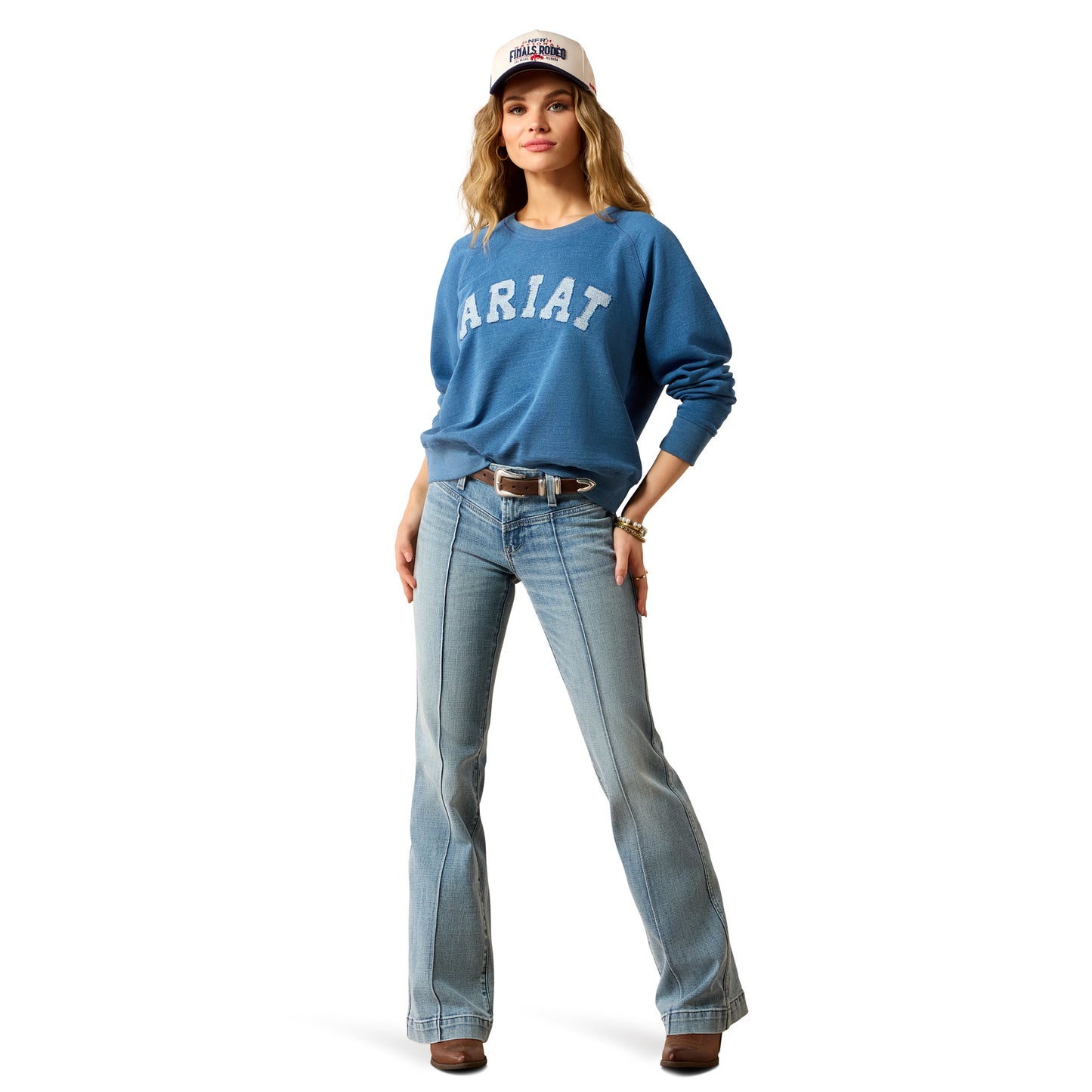 Ariat Ladies Essential Indigo Wash Crew Sweatshirt 10079343