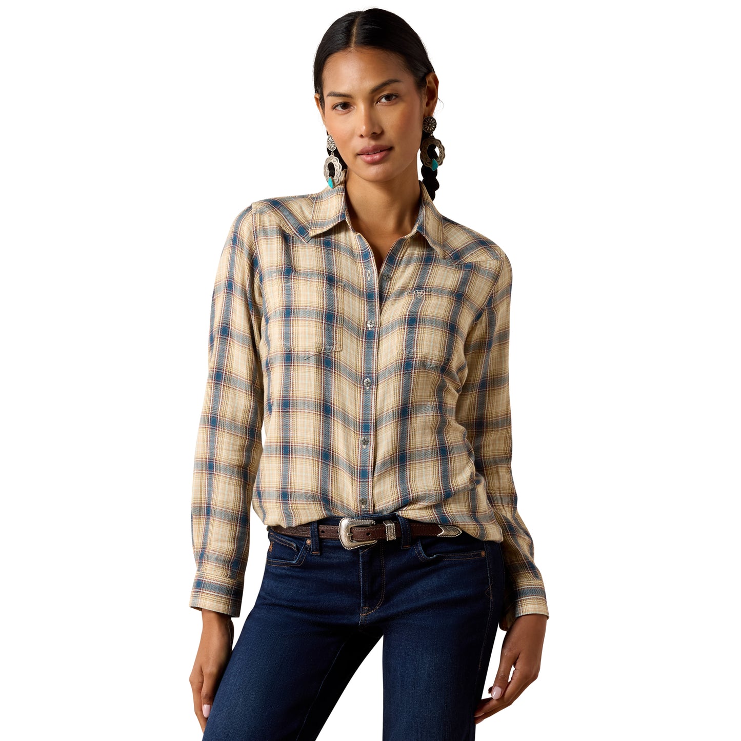 Ariat Ladies Billie Jean Horizon Plaid Button Down Shirt 10079346